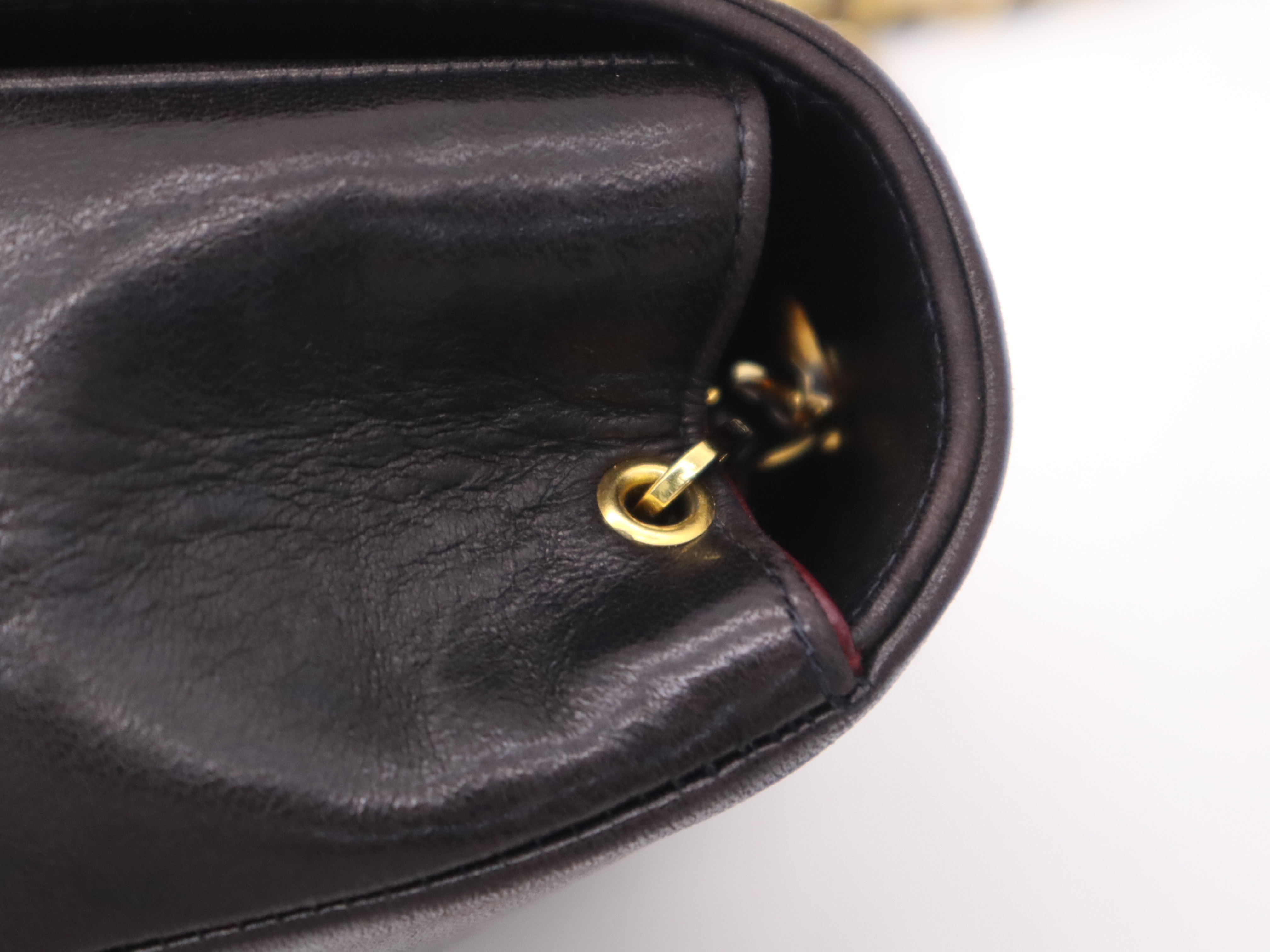 Lambskin Matelassé Diana Chain Shoulder Bag, Black with Gold Hardware, Includes Seal and Dust Bag, 3965059 Shoulder Bag — view 8