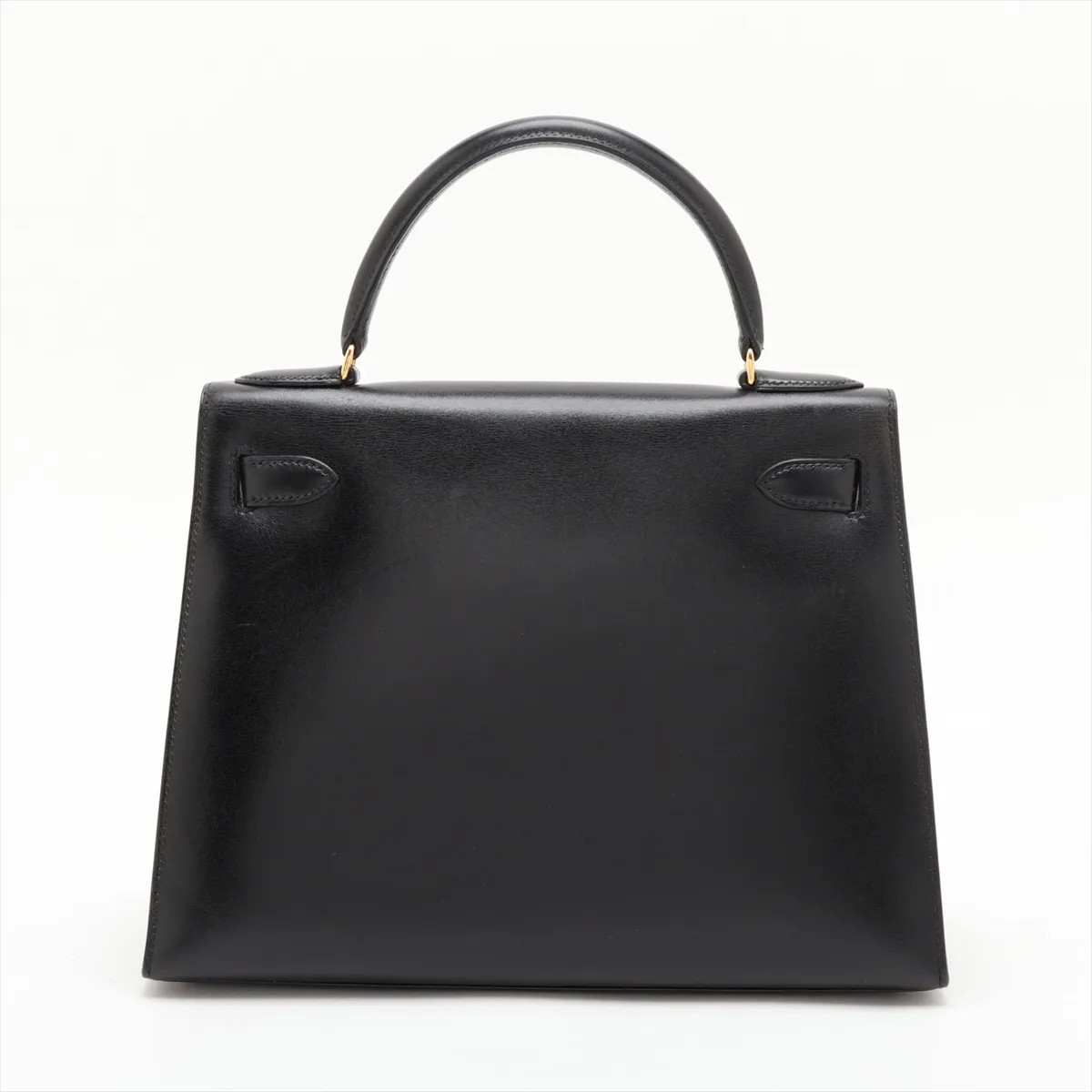 [Individually packaged] Hermes Kelly 28 Sellier Box Calf Black Gold Hardware U: 1991 — view 2