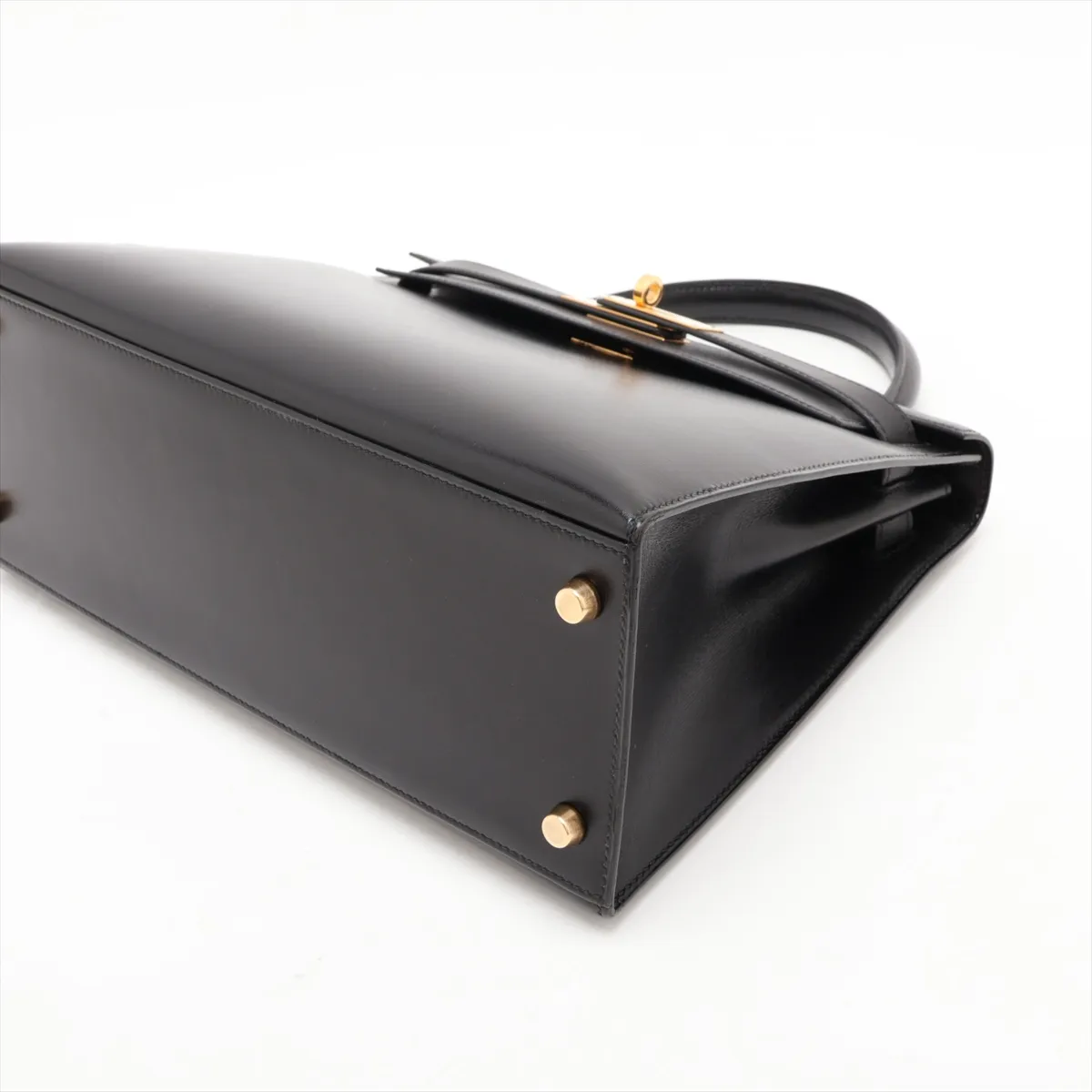 [Individually packaged] Hermes Kelly 28 Sellier Box Calf Black Gold Hardware U: 1991 — view 3