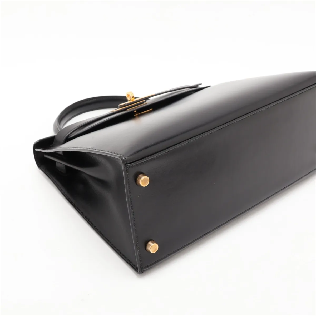 [Individually packaged] Hermes Kelly 28 Sellier Box Calf Black Gold Hardware U: 1991 — view 4