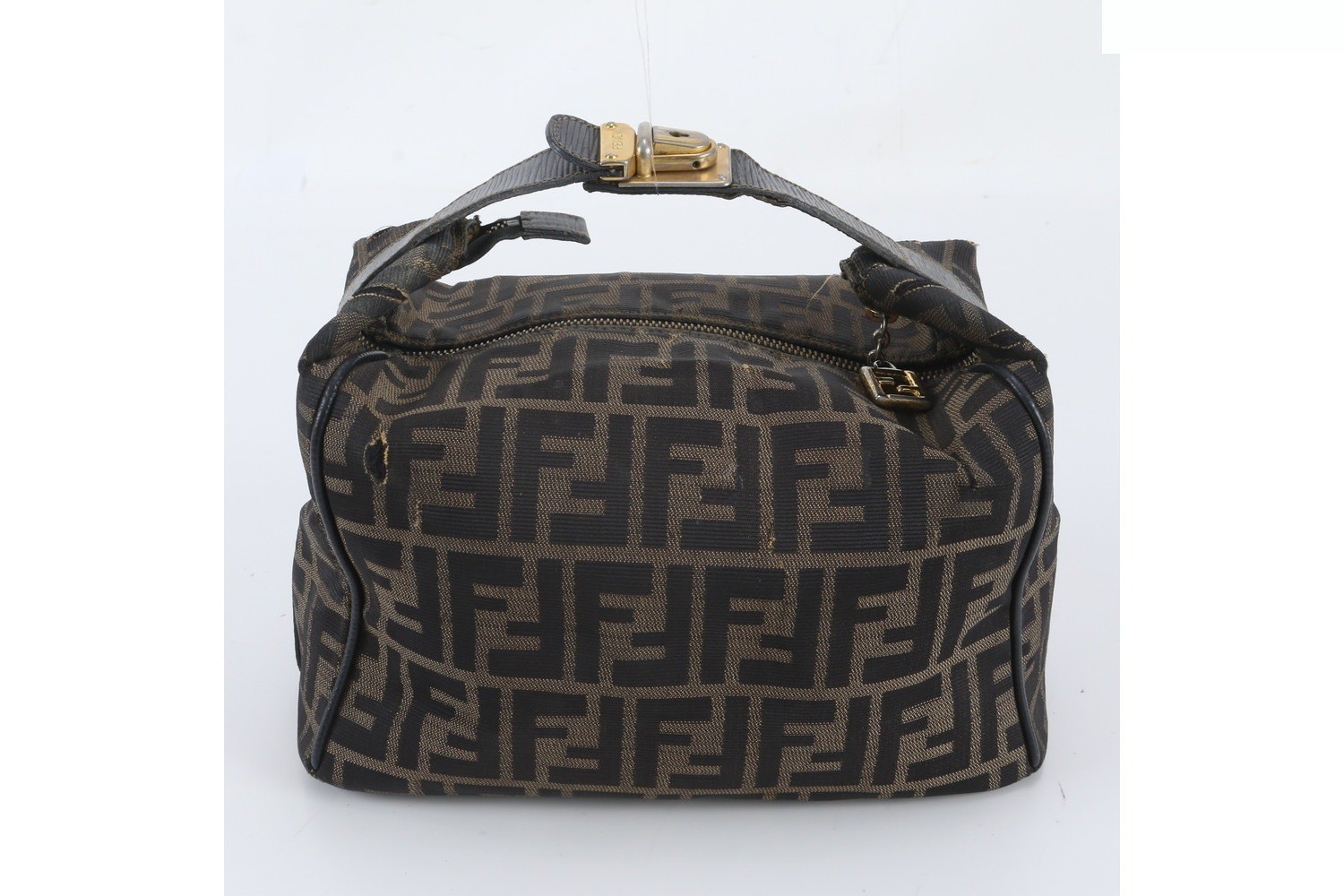 Zucca Mini Pouch Leather Nylon Handbag