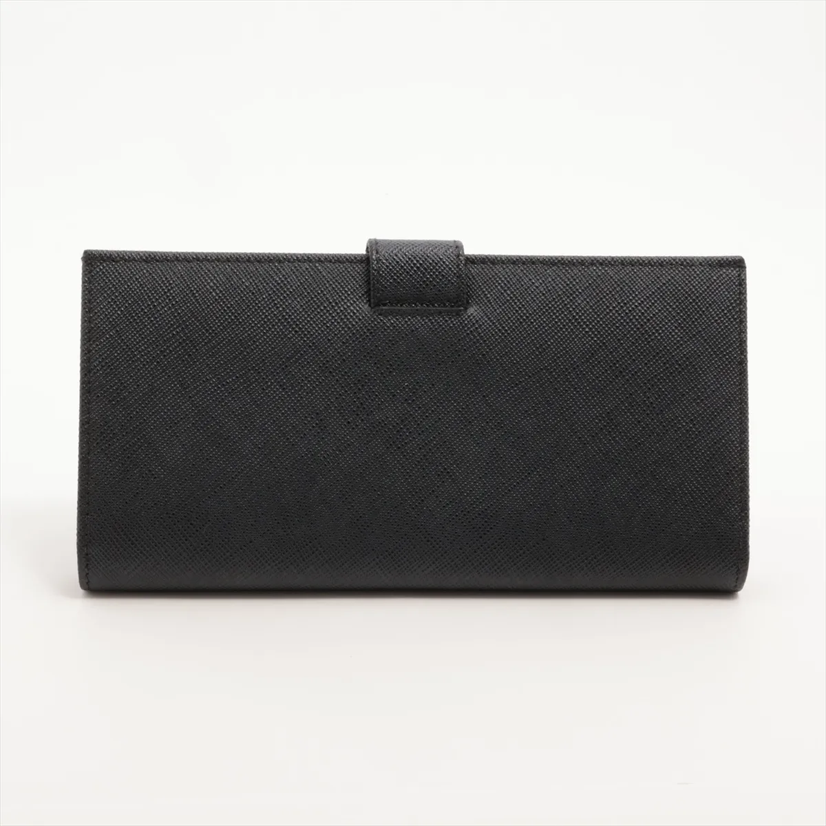 Saffiano Metal 1MV025 Leather Long Wallet, Black — view 2