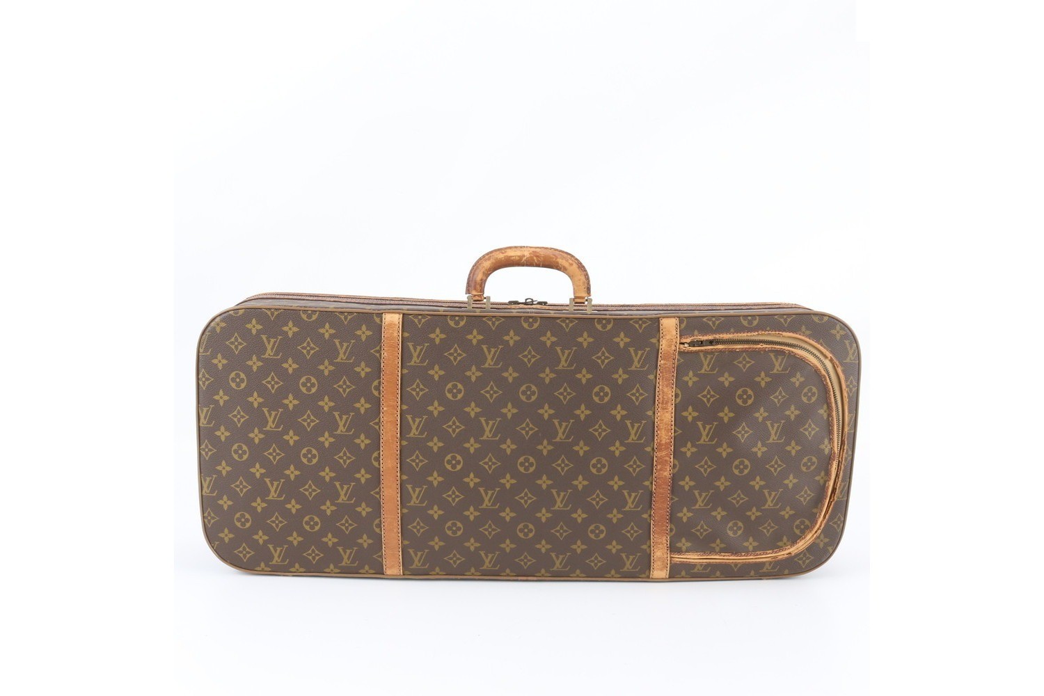Monogram Valise Tennis Bag Trunk Racquet Case Leather Boston