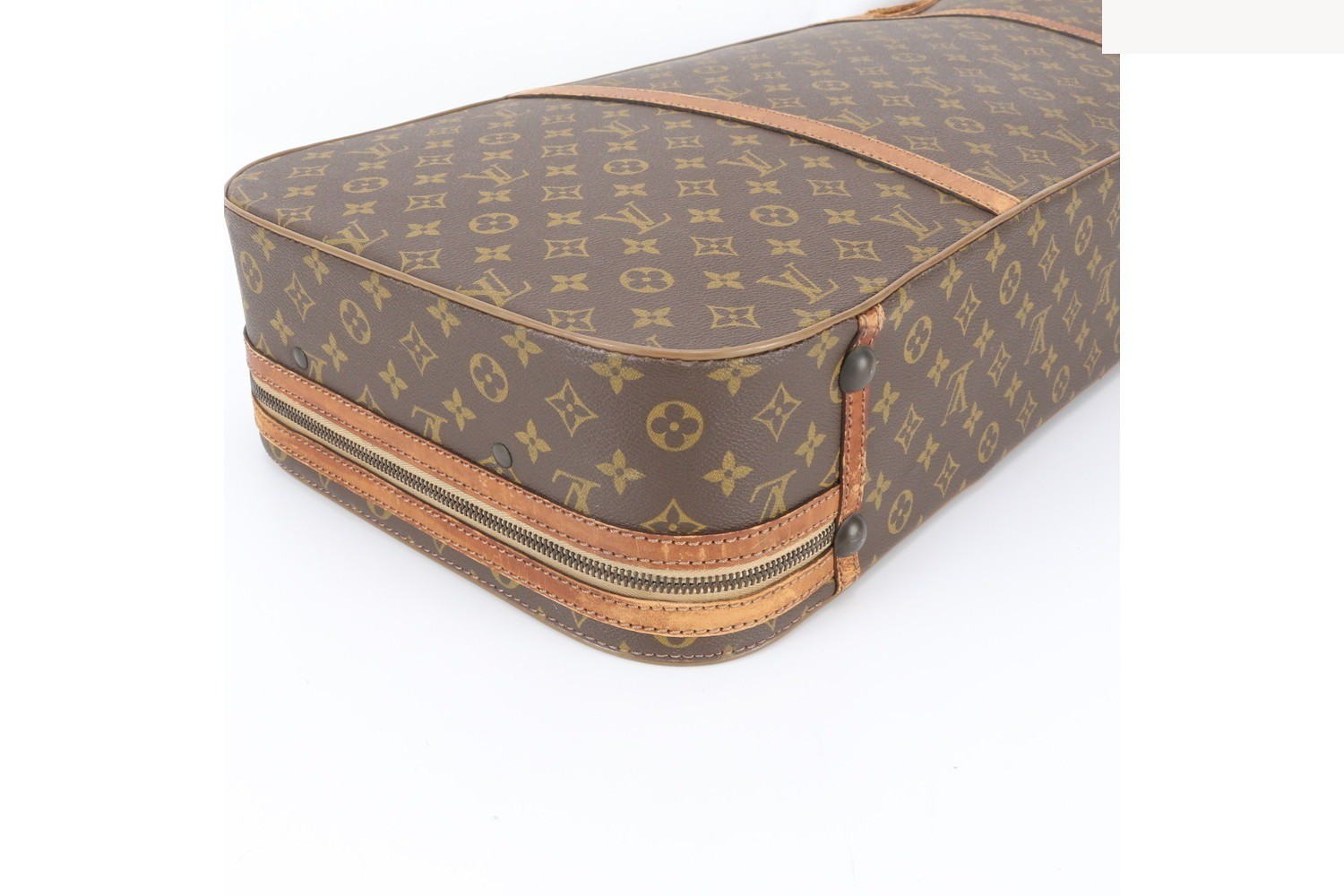Monogram Valise Tennis Bag Trunk Racquet Case Leather Boston — view 4
