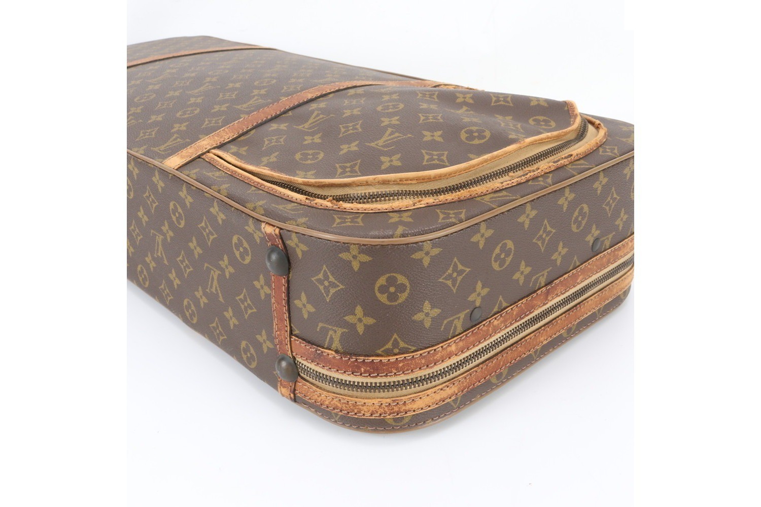 Monogram Valise Tennis Bag Trunk Racquet Case Leather Boston — view 5