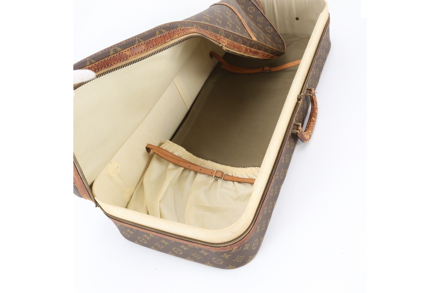 Monogram Valise Tennis Bag Trunk Racquet Case Leather Boston — view 7