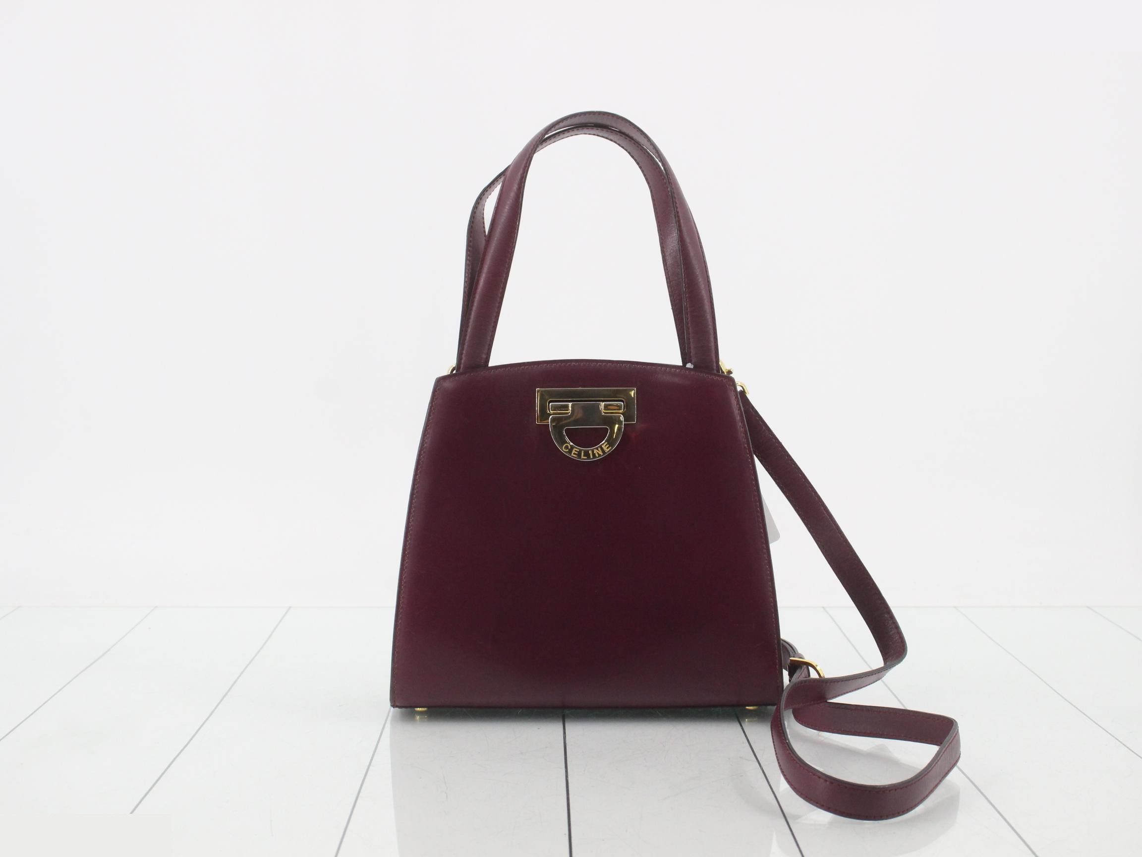 2-way handbag, leather, purple