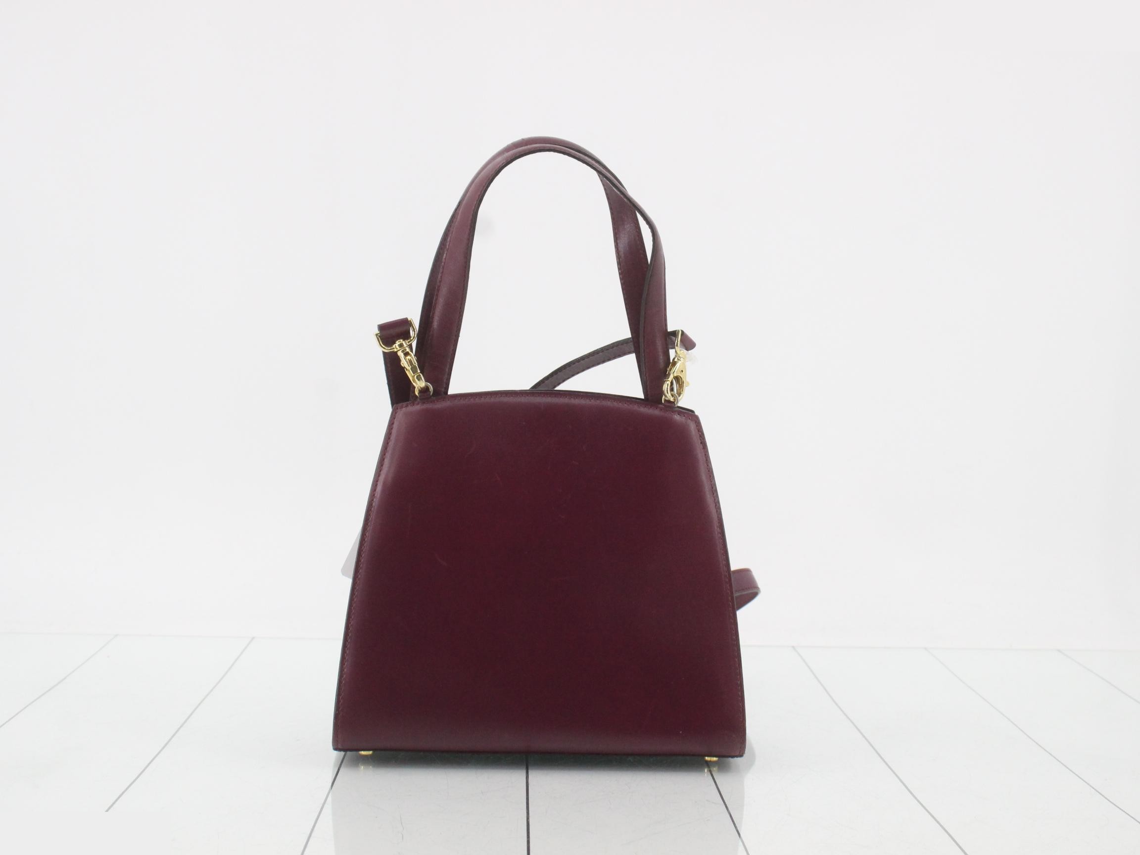 2-way handbag, leather, purple — view 2