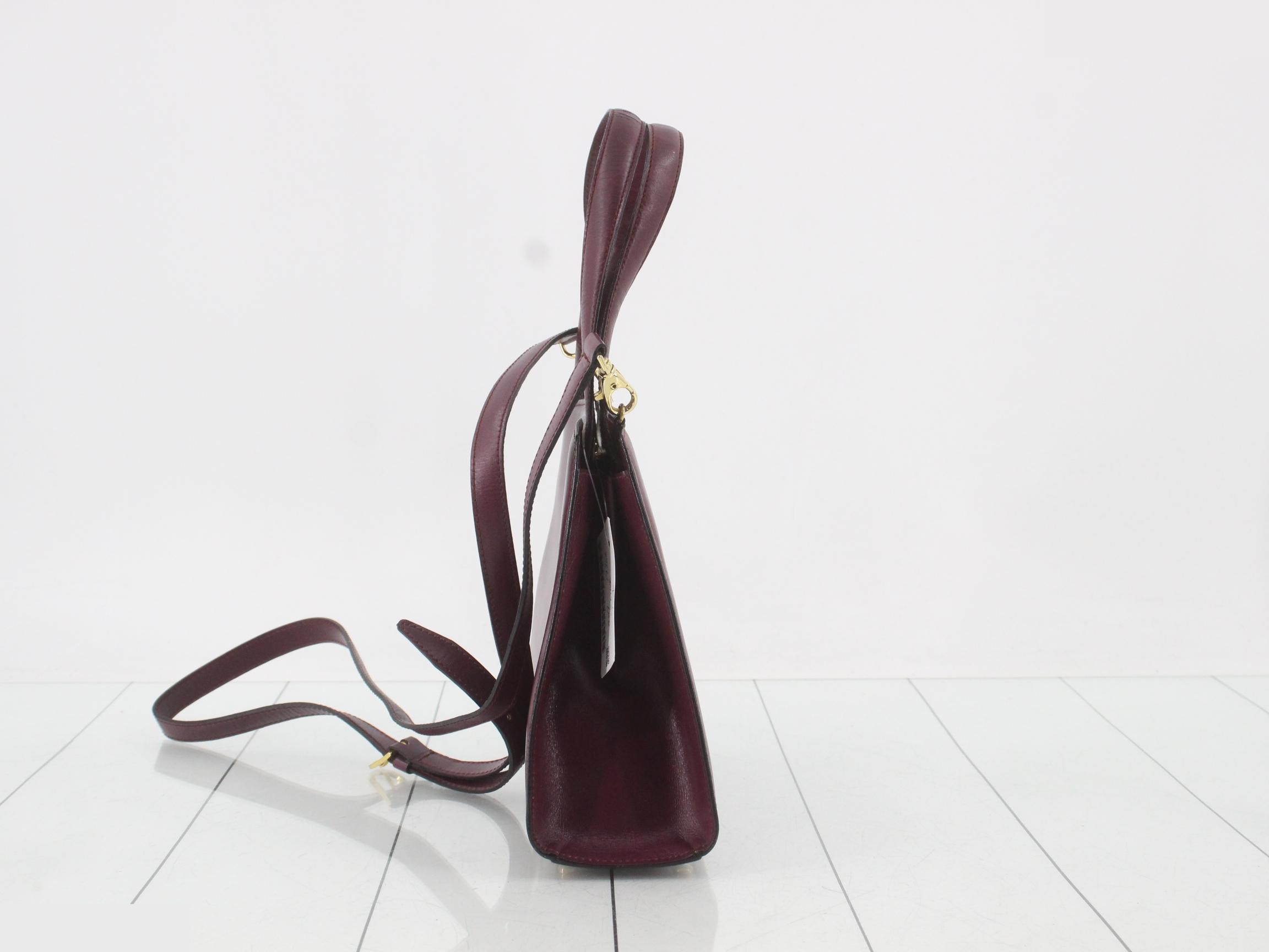 2-way handbag, leather, purple — view 3