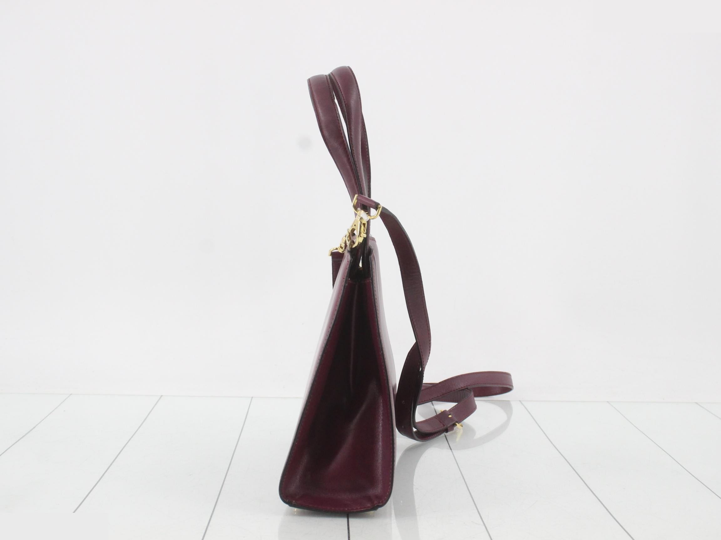 2-way handbag, leather, purple — view 4