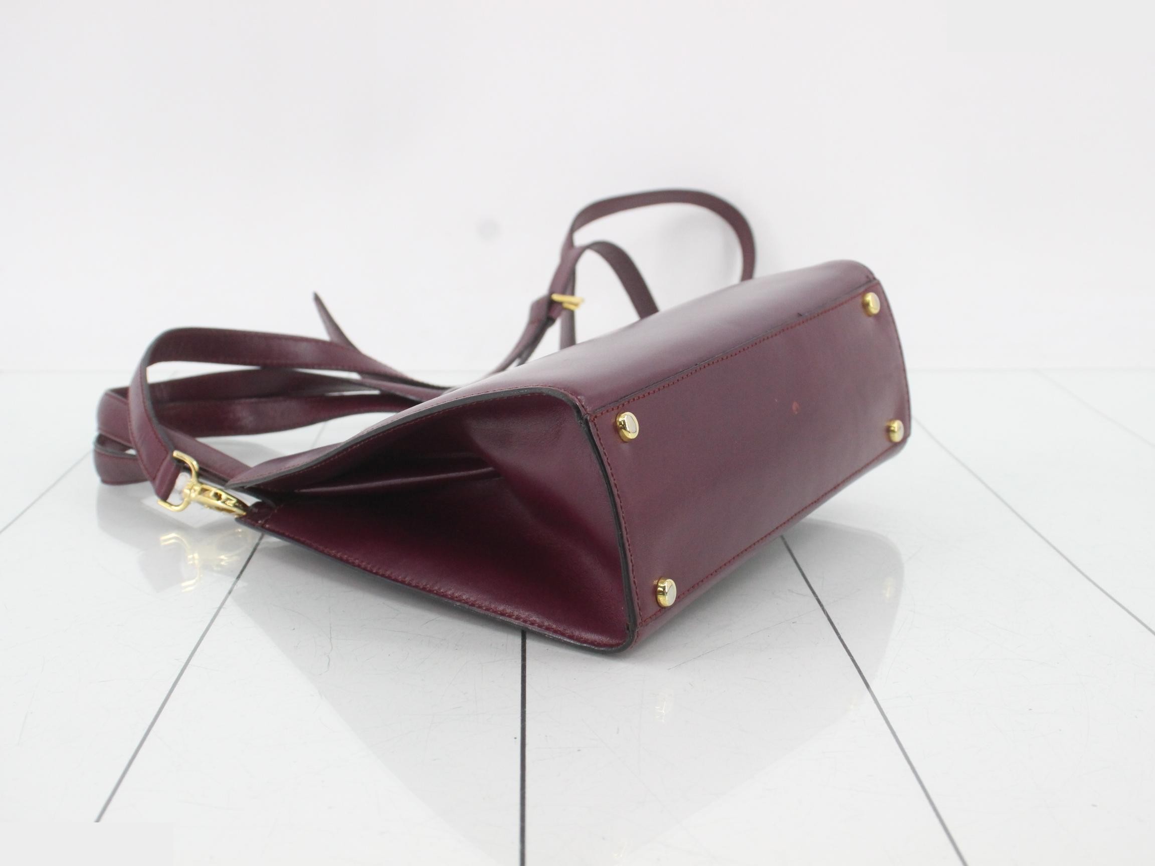 2-way handbag, leather, purple — view 5