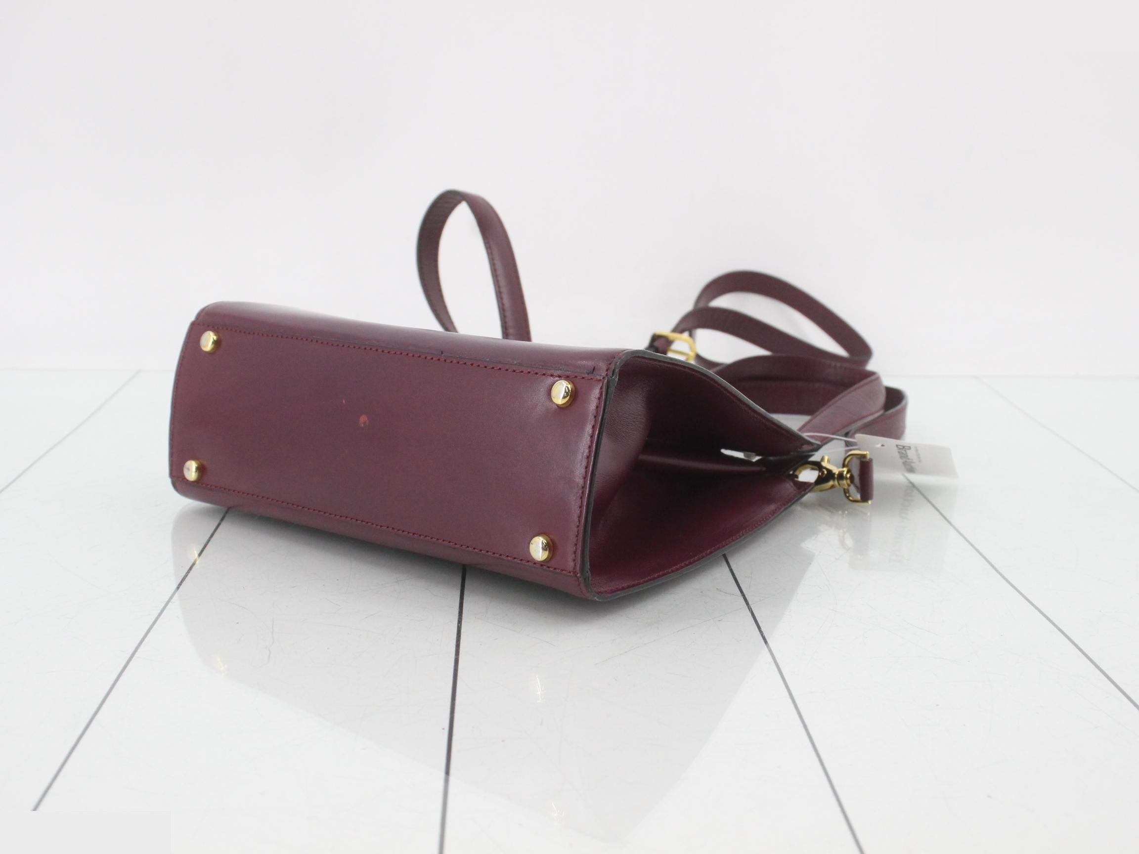 2-way handbag, leather, purple — view 6