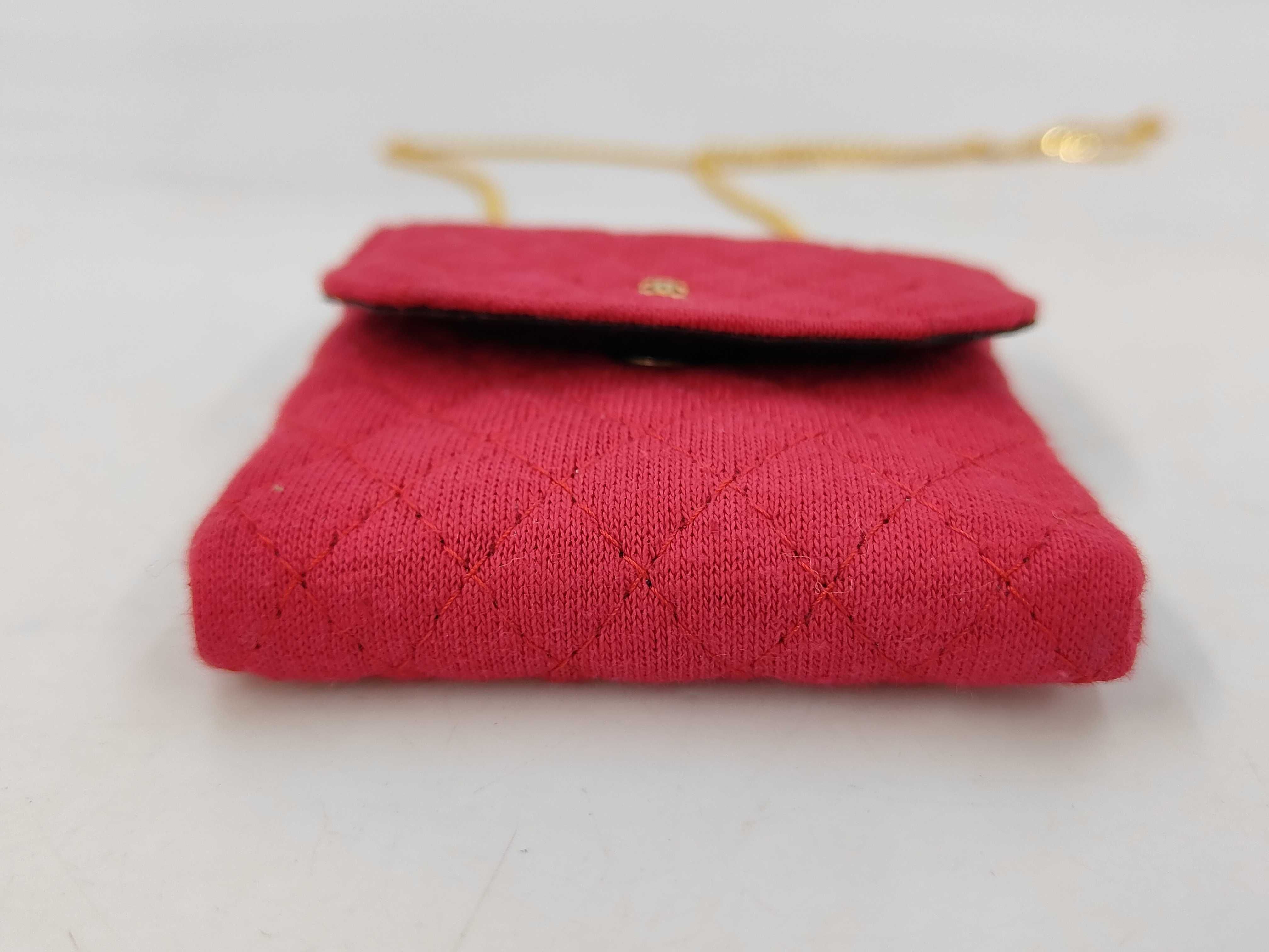 Cotton Jersey Coco Mark Mini Matelassé Pouch, Pink, with Box — view 3