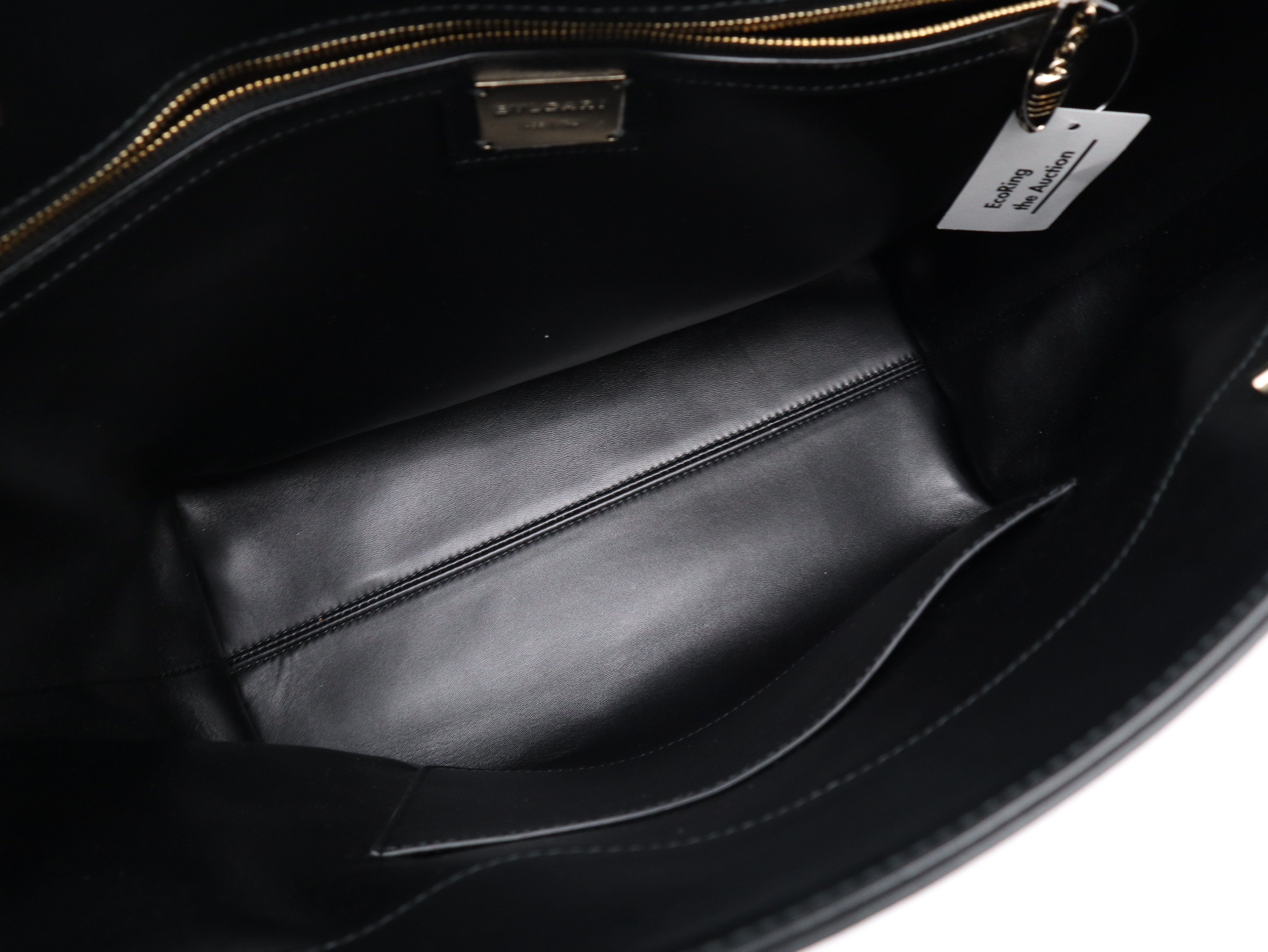 Serpenti Leather Tote Bag (Black) with Dust Bag — view 8