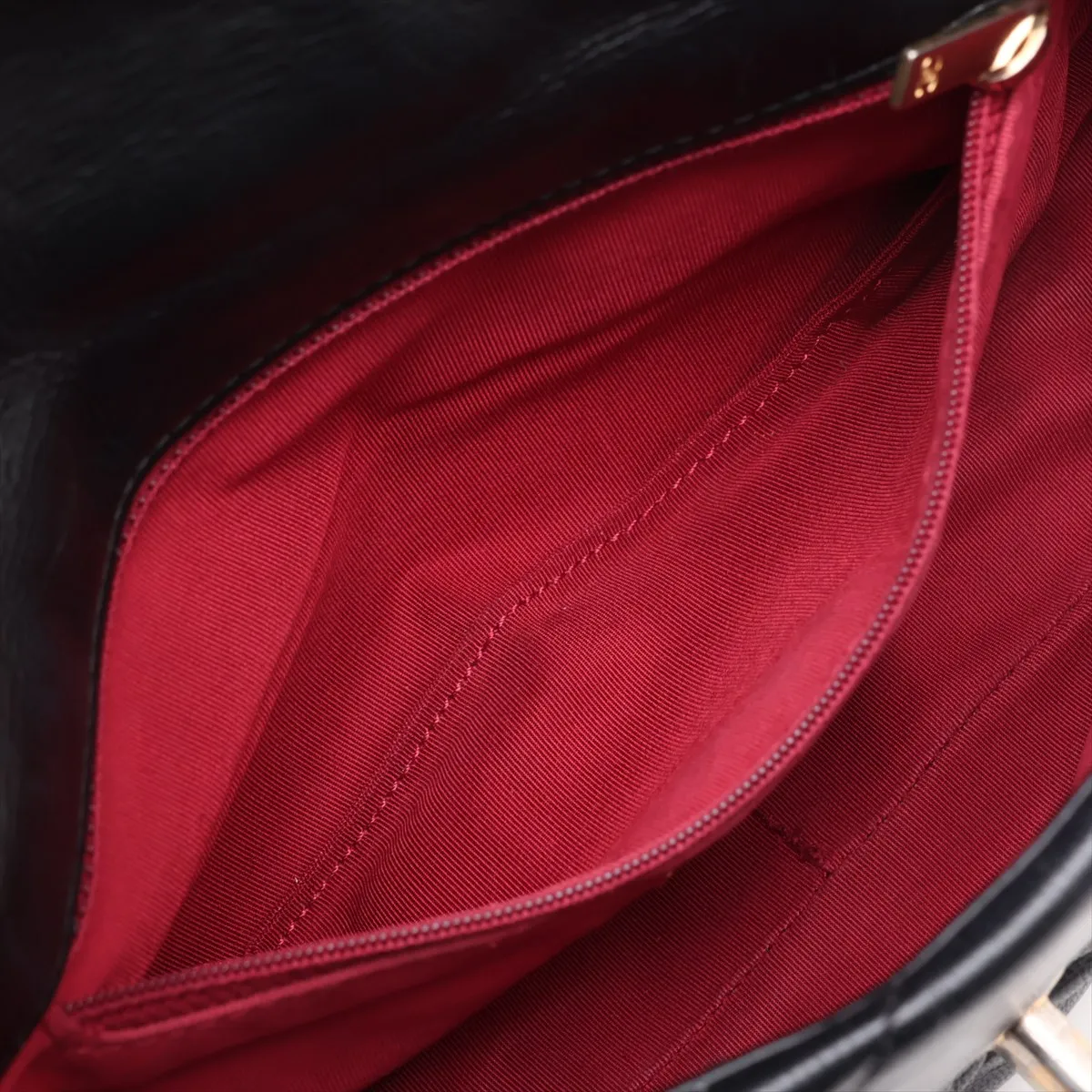 19 Lambskin Chain Shoulder Bag Black Gold x Silver Hardware AS1160 — view 9