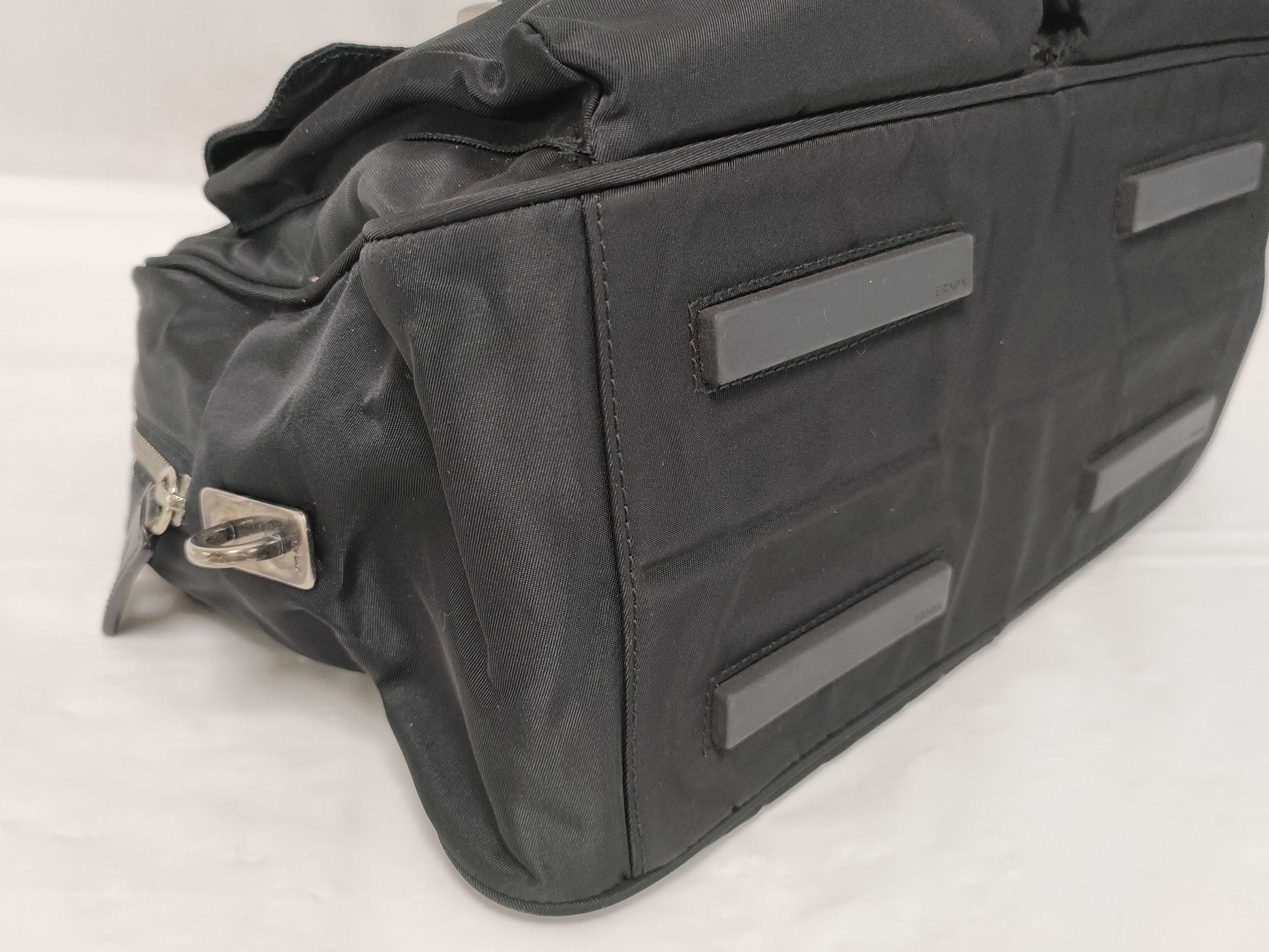 Nylon Triangle Logo 2-Pocket Handbag — view 7
