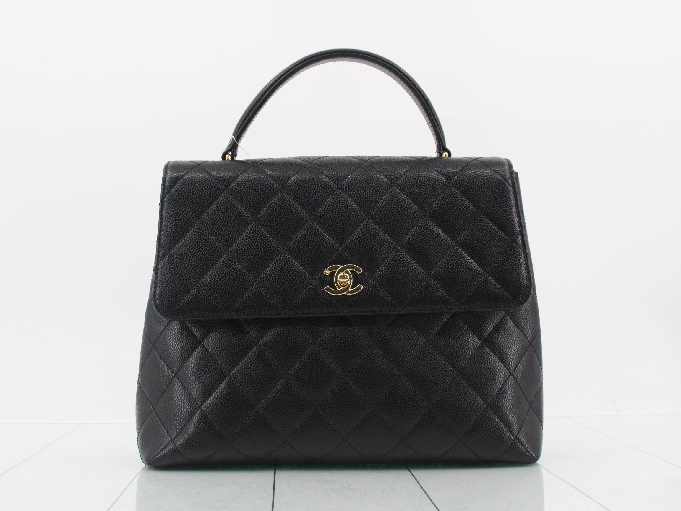 Caviar Skin Kelly Top Handle Handbag