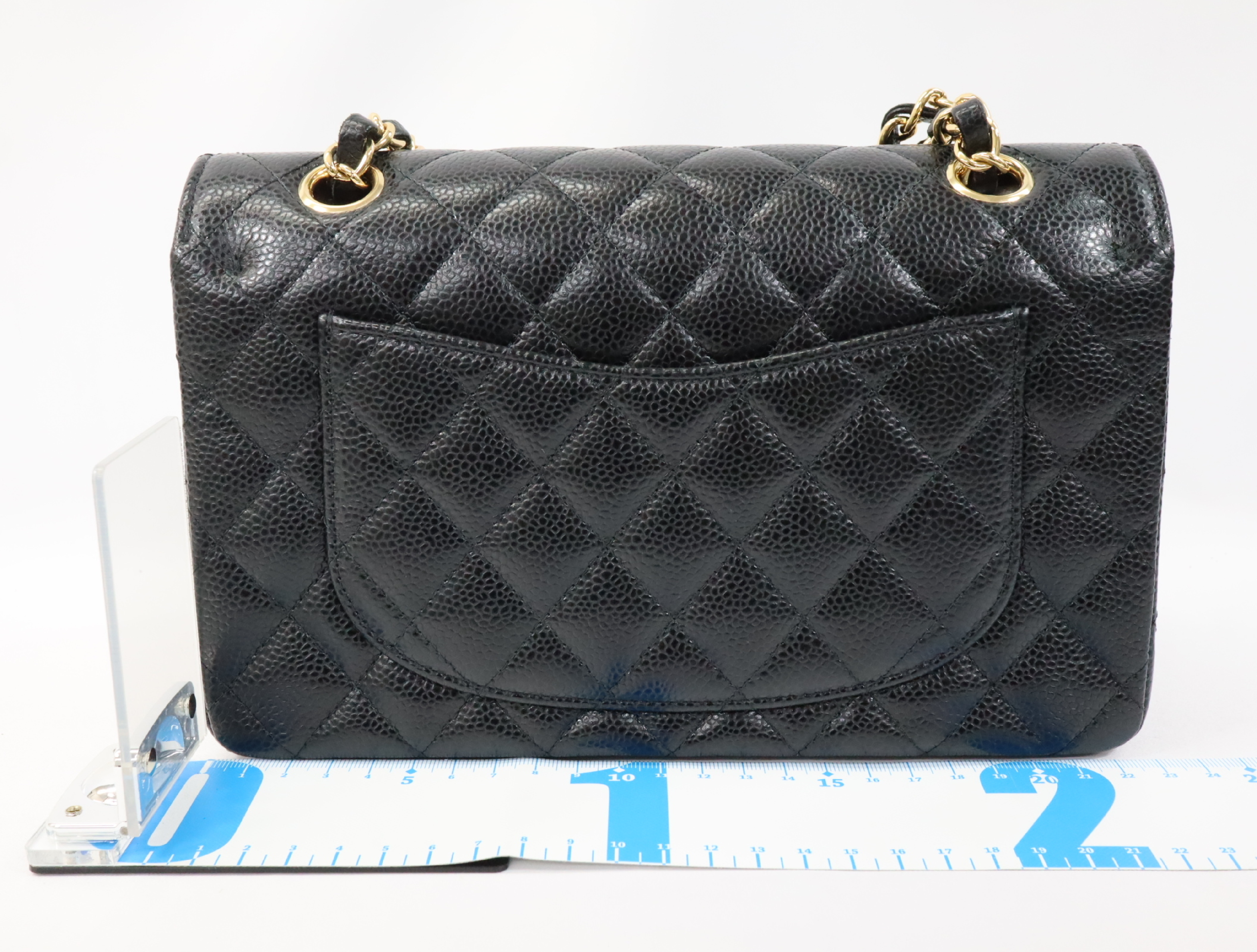 Matelassé 23 Caviar Skin Double Flap Black Random Plate Gold Hardware A01113? Shoulder Bag — view 2
