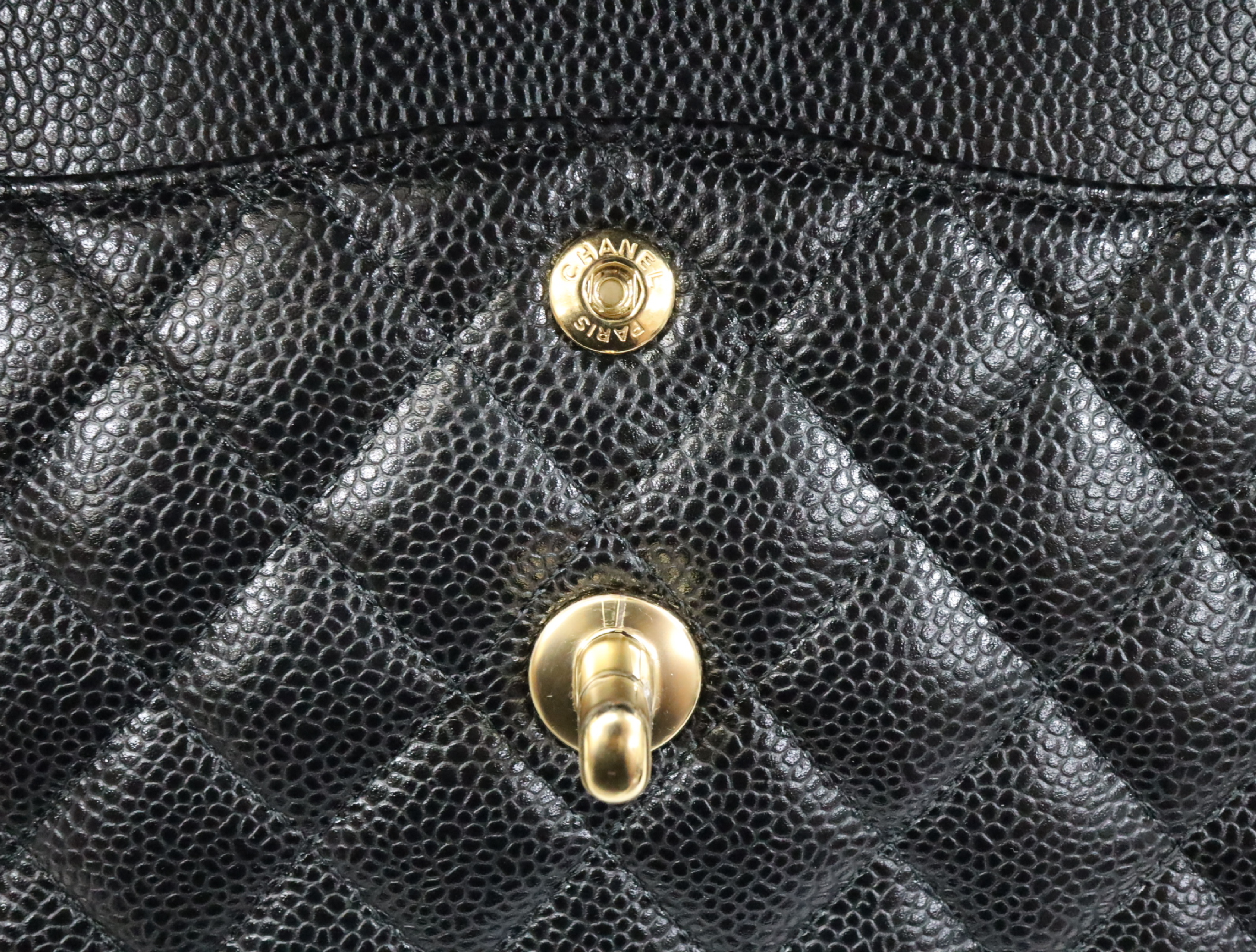 Matelassé 23 Caviar Skin Double Flap Black Random Plate Gold Hardware A01113? Shoulder Bag — view 14