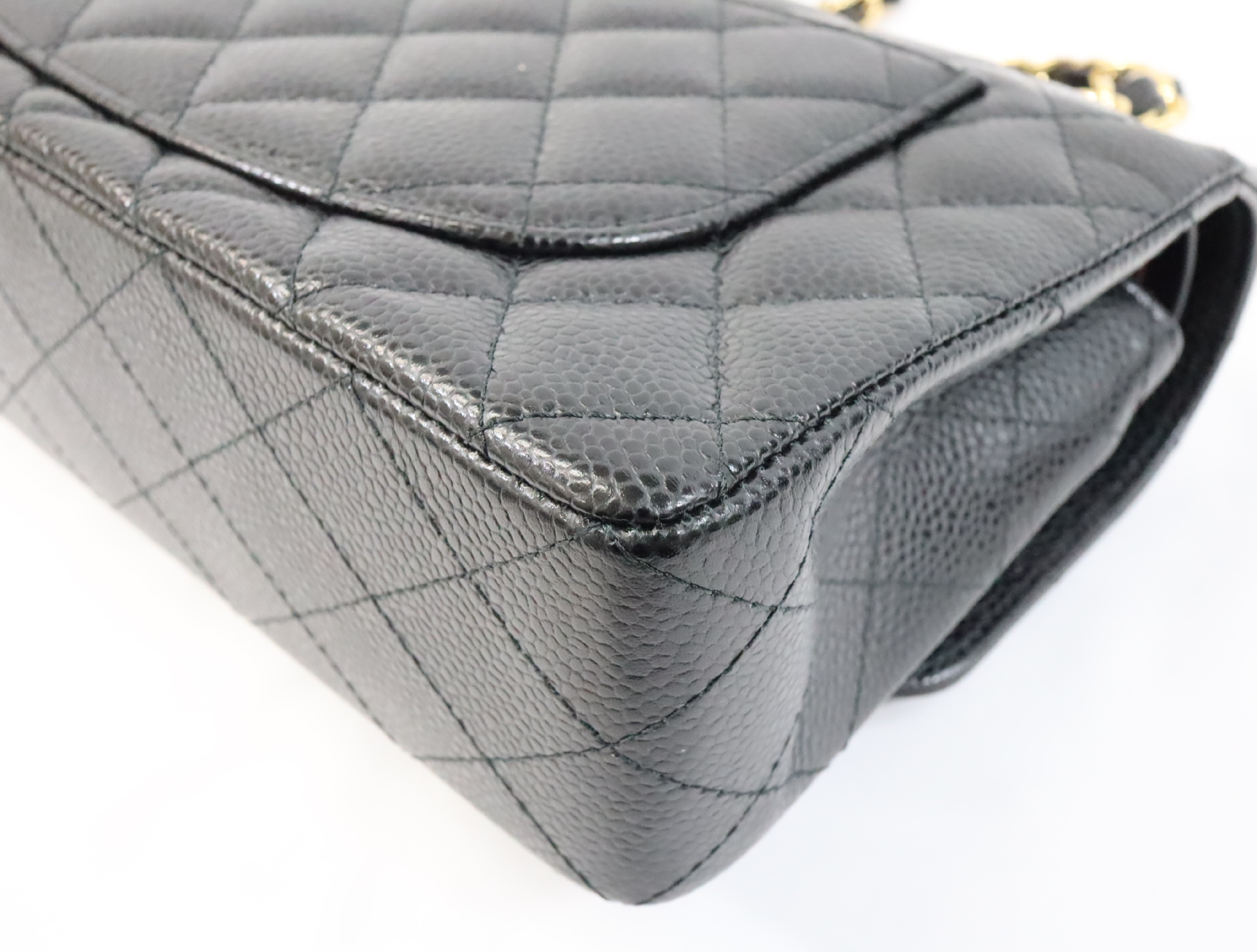 Matelassé 23 Caviar Skin Double Flap Black Random Plate Gold Hardware A01113? Shoulder Bag — view 9