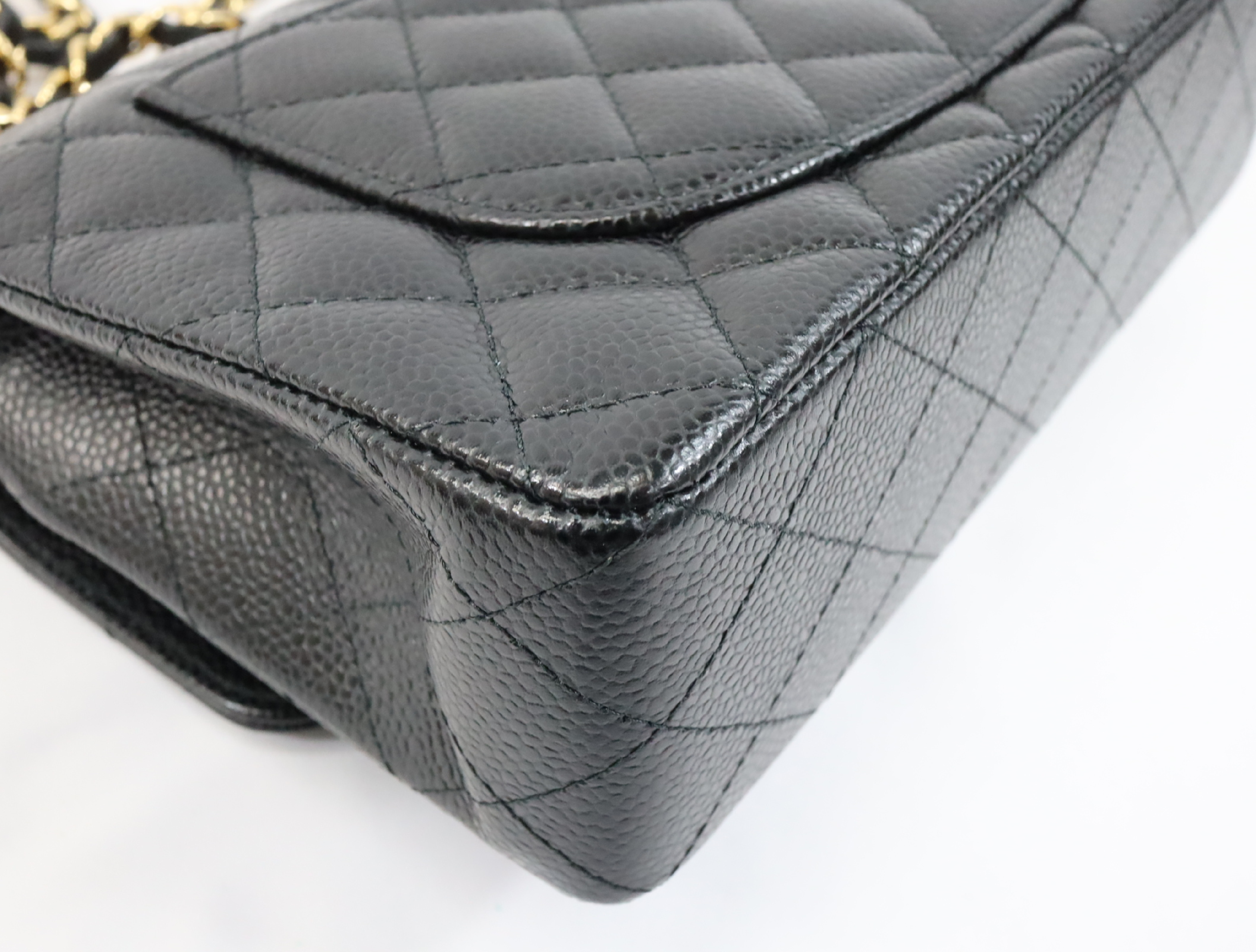Matelassé 23 Caviar Skin Double Flap Black Random Plate Gold Hardware A01113? Shoulder Bag — view 10