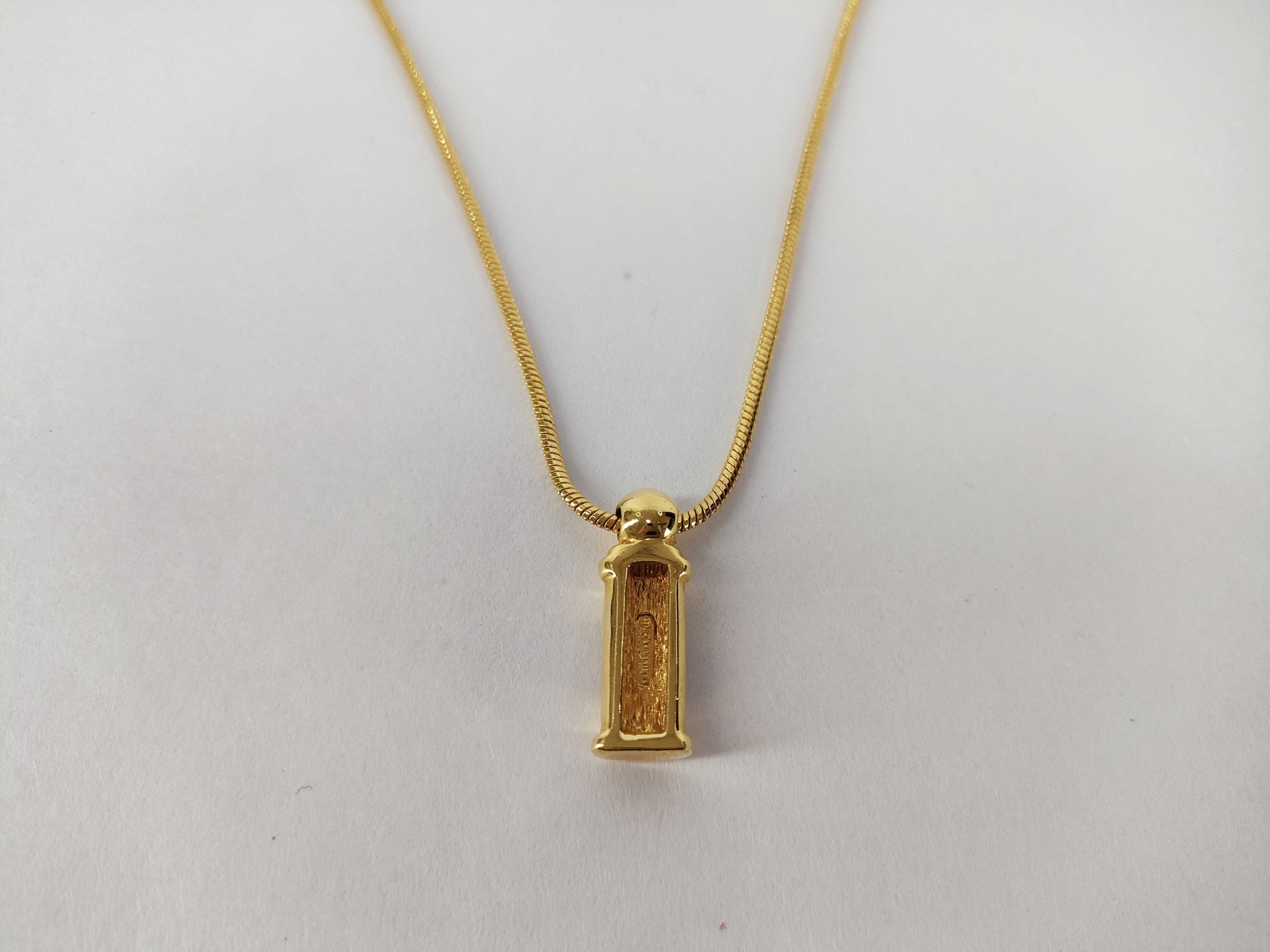 Perfume Bottle Shaped Nova Check Vintage Gold Necklace Burberrys Necklace — view 2