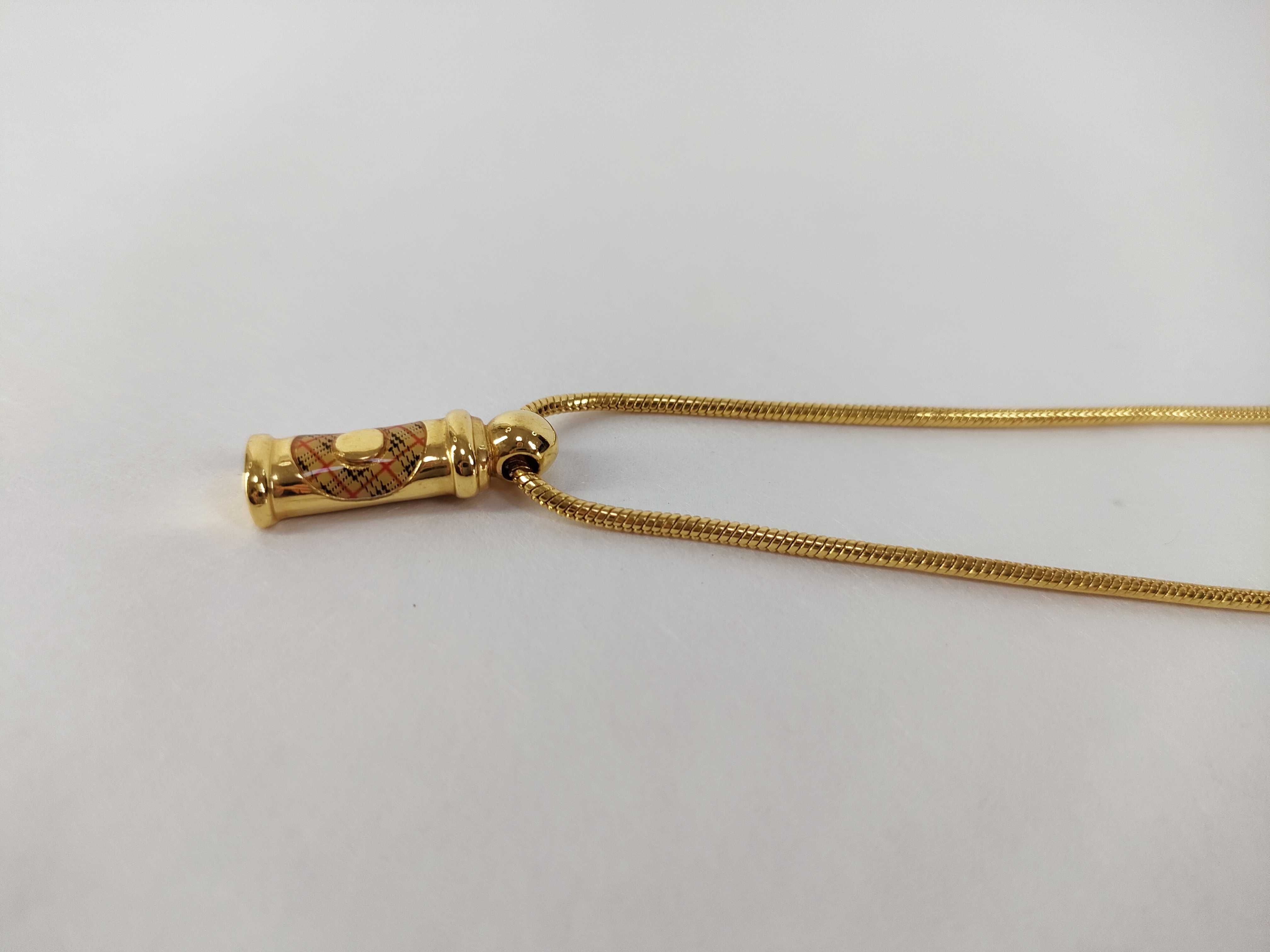 Perfume Bottle Shaped Nova Check Vintage Gold Necklace Burberrys Necklace — view 6