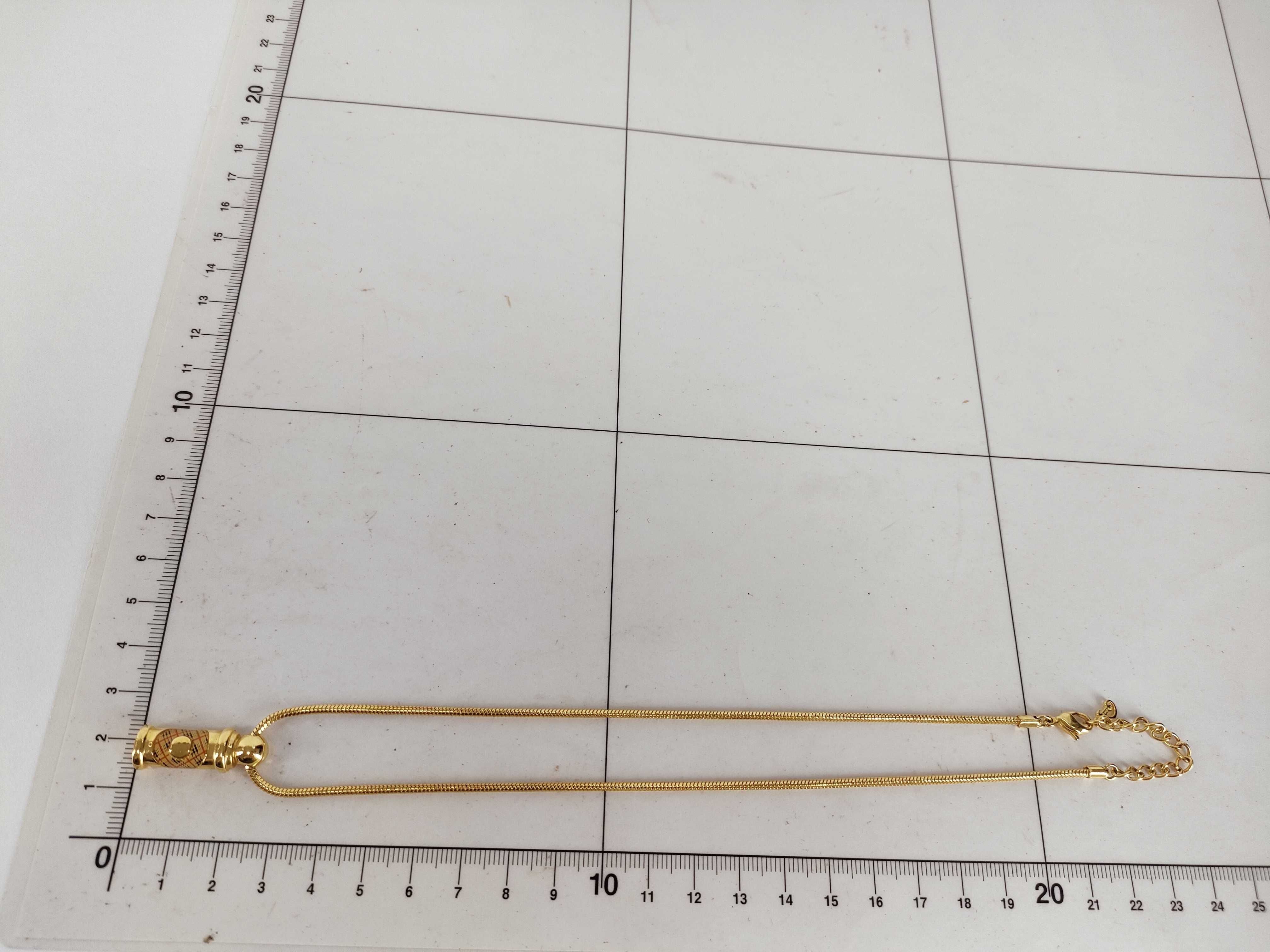 Perfume Bottle Shaped Nova Check Vintage Gold Necklace Burberrys Necklace — view 10