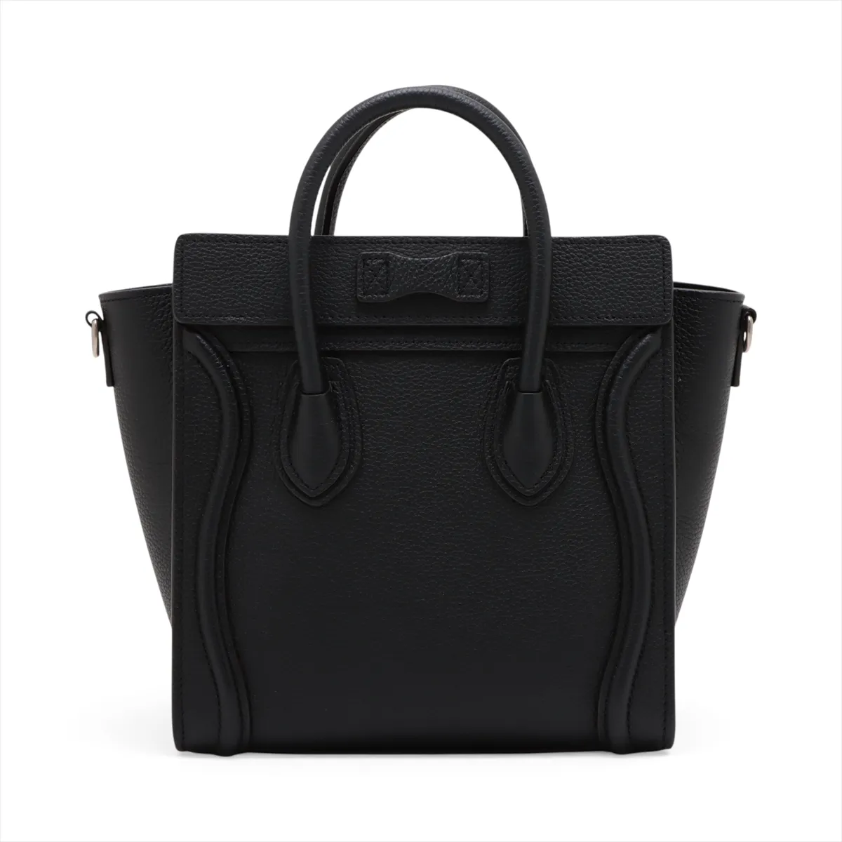 Luggage Nano Shopper Leather 2-Way Handbag, Black — view 2