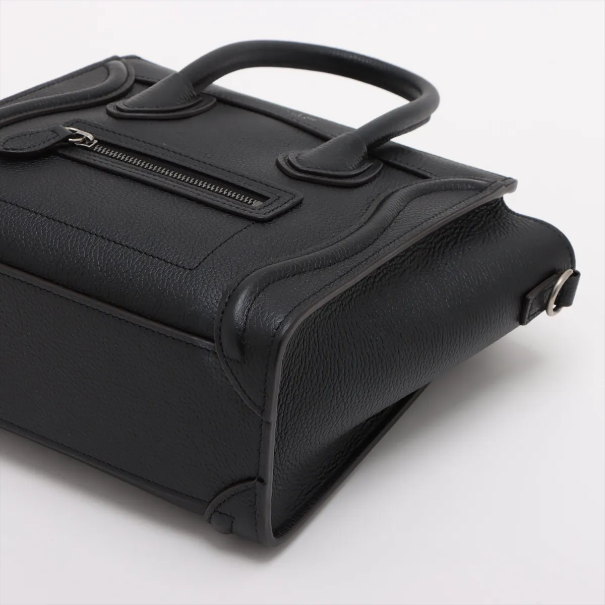 Luggage Nano Shopper Leather 2-Way Handbag, Black — view 3