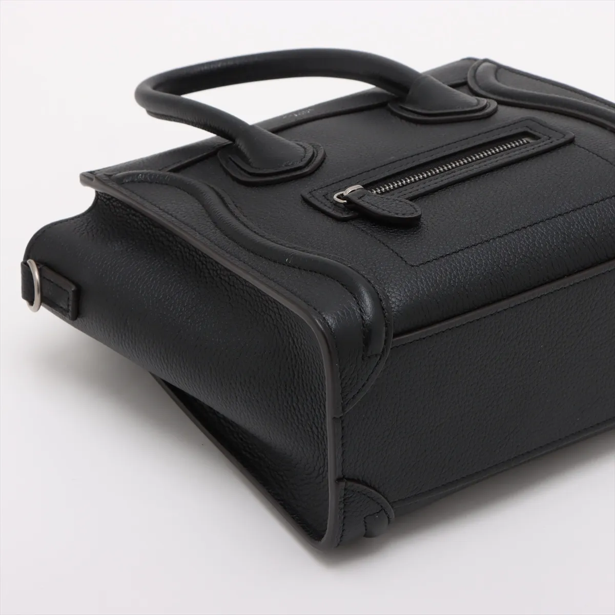 Luggage Nano Shopper Leather 2-Way Handbag, Black — view 4