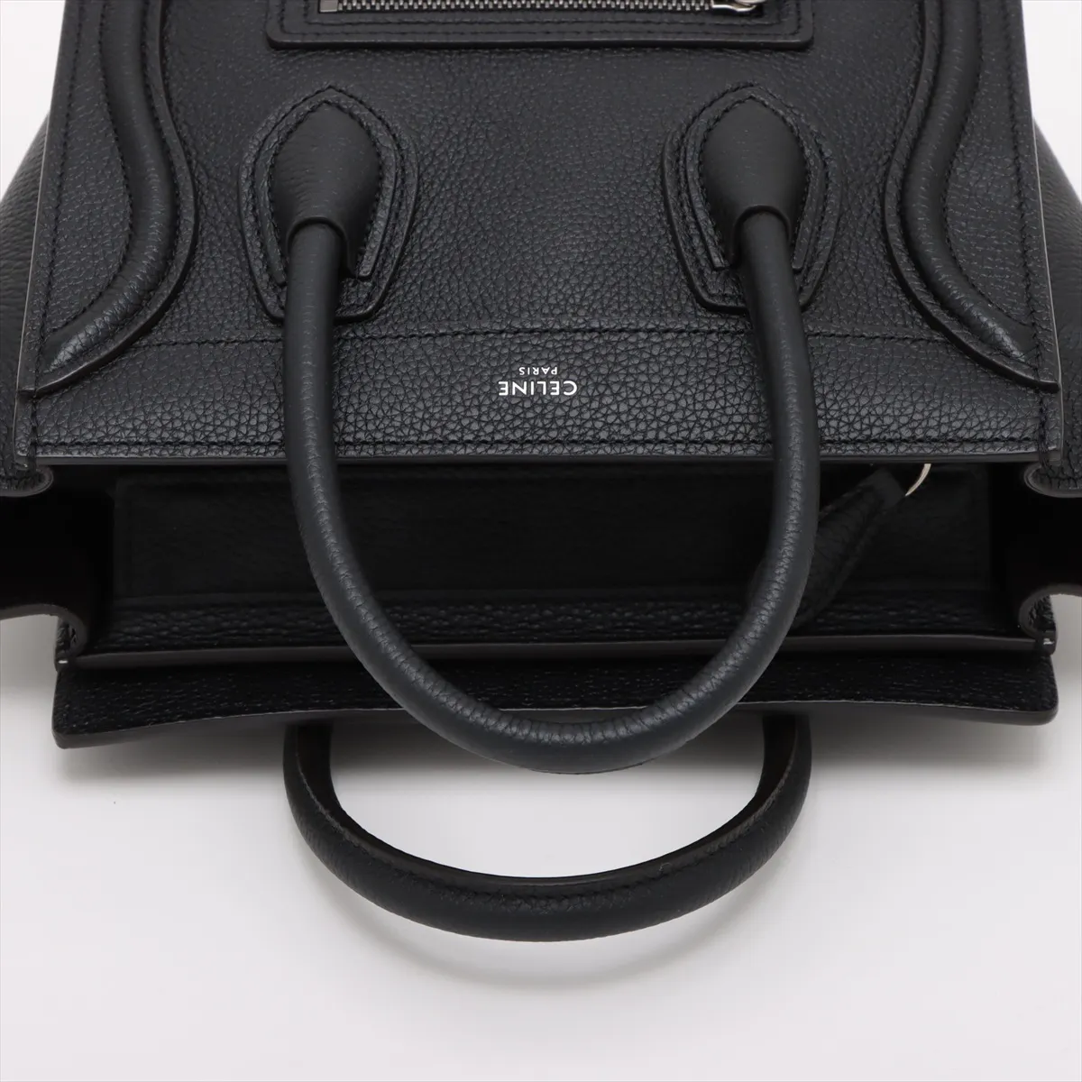 Luggage Nano Shopper Leather 2-Way Handbag, Black — view 5