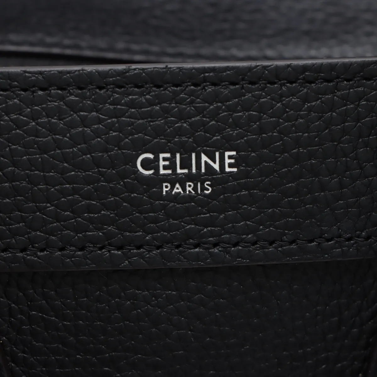 Luggage Nano Shopper Leather 2-Way Handbag, Black — view 10