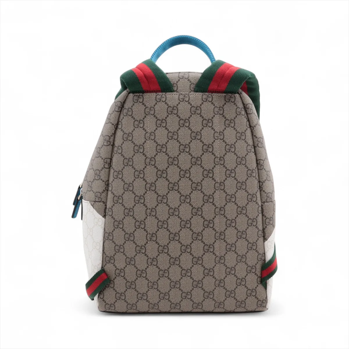 GG Supreme Children's PVC x Leather Backpack/Rucksack Beige x Blue 851222 — view 2
