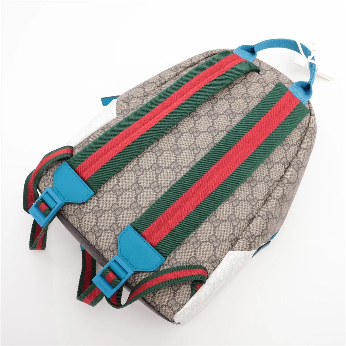 GG Supreme Children's PVC x Leather Backpack/Rucksack Beige x Blue 851222 — view 5