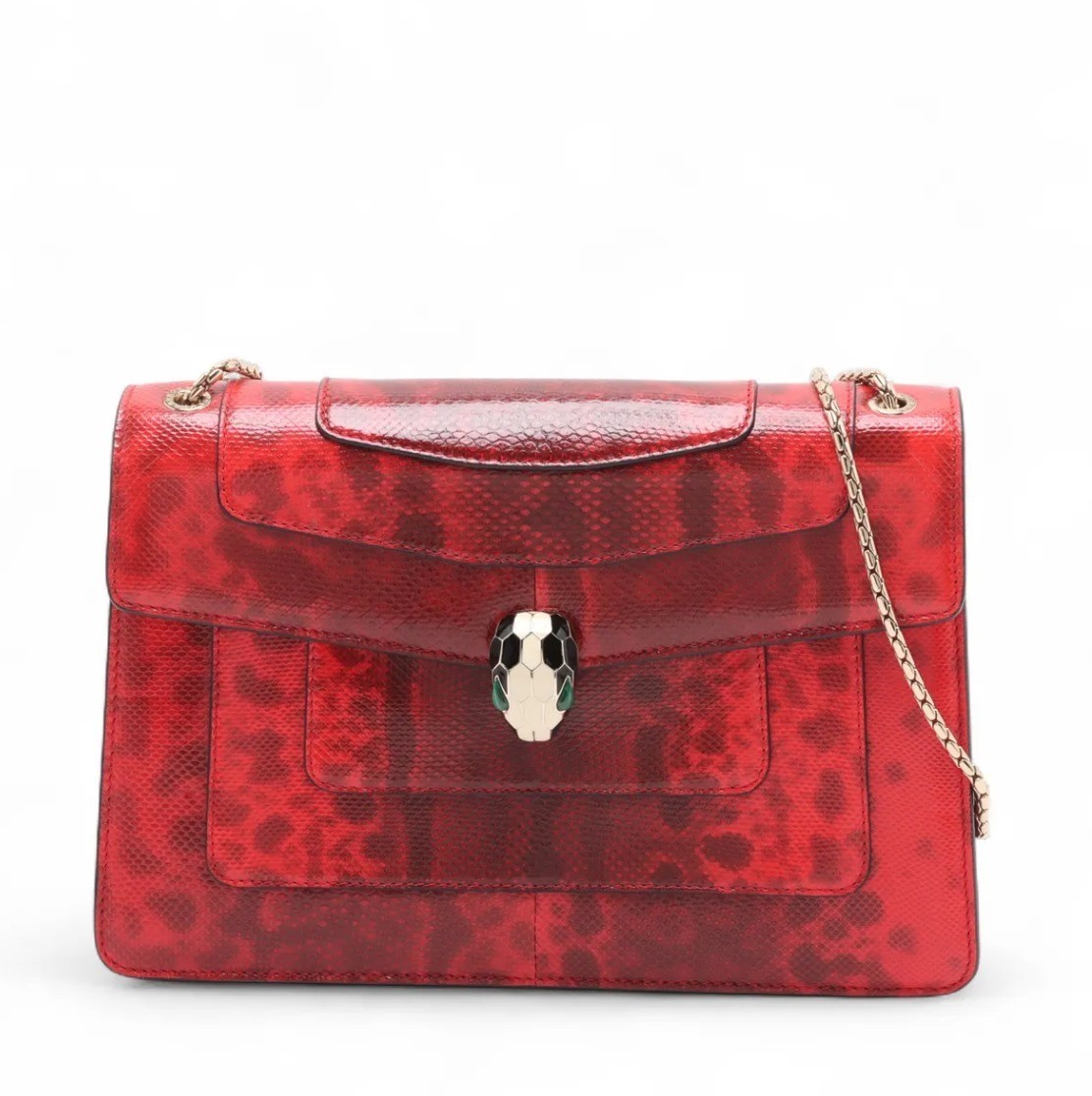 Unused, with dust bag: Serpenti Forever Python Chain Shoulder Bag