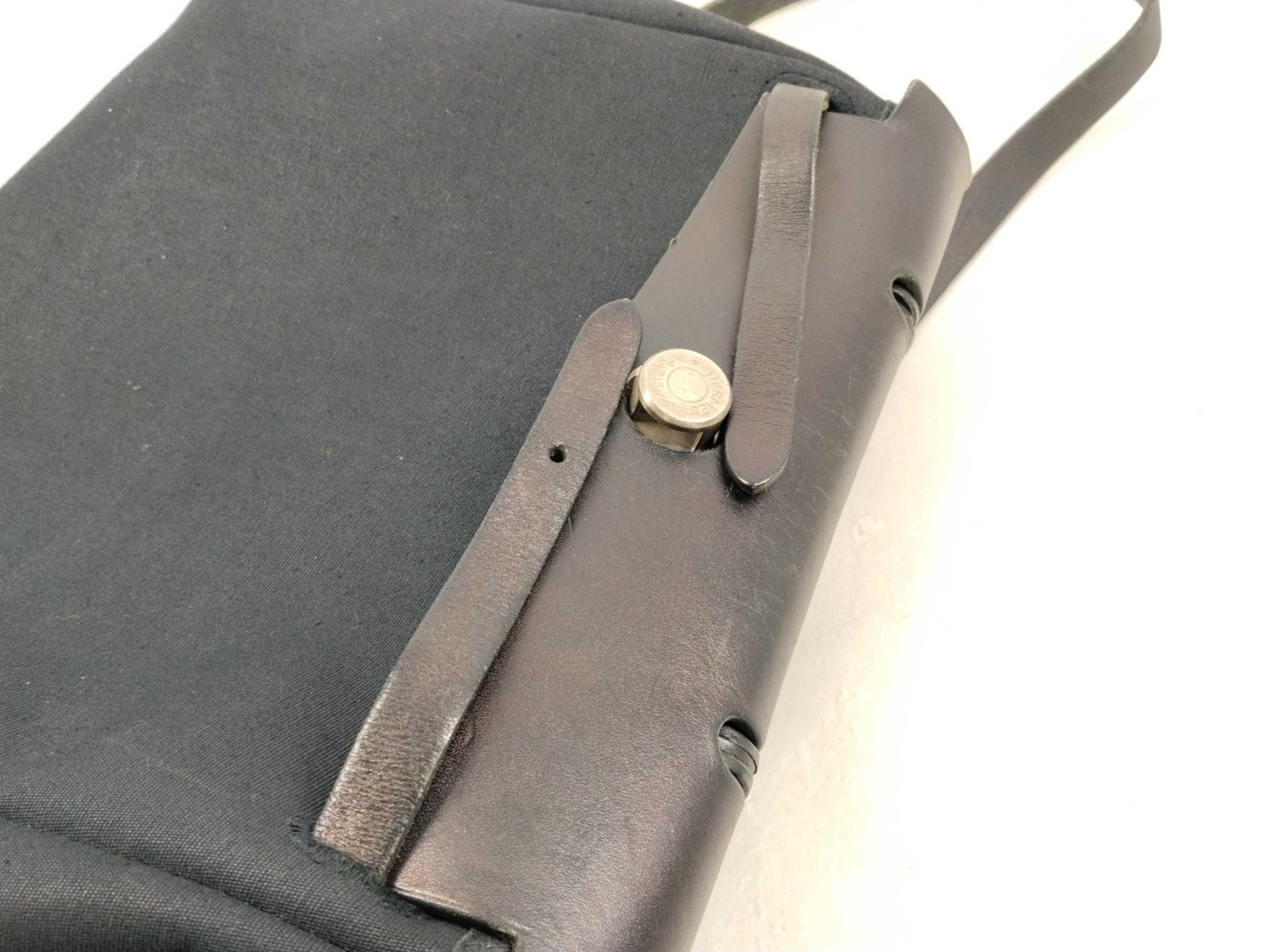 Herbag PM Toile Officier x Vache Hunter Black Silver Hardware E: 2001 Handbag with Stopper — view 11