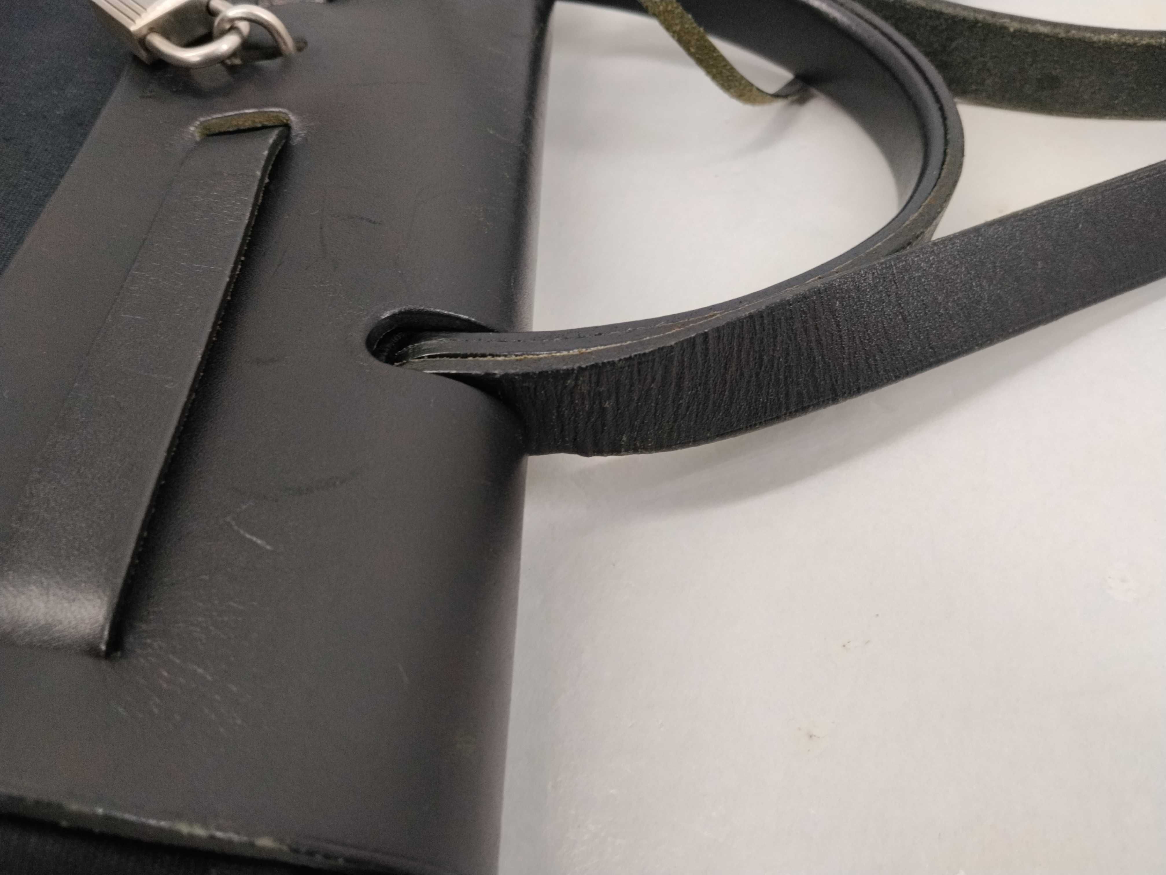 Herbag PM Toile Officier x Vache Hunter Black Silver Hardware E: 2001 Handbag with Stopper — view 6