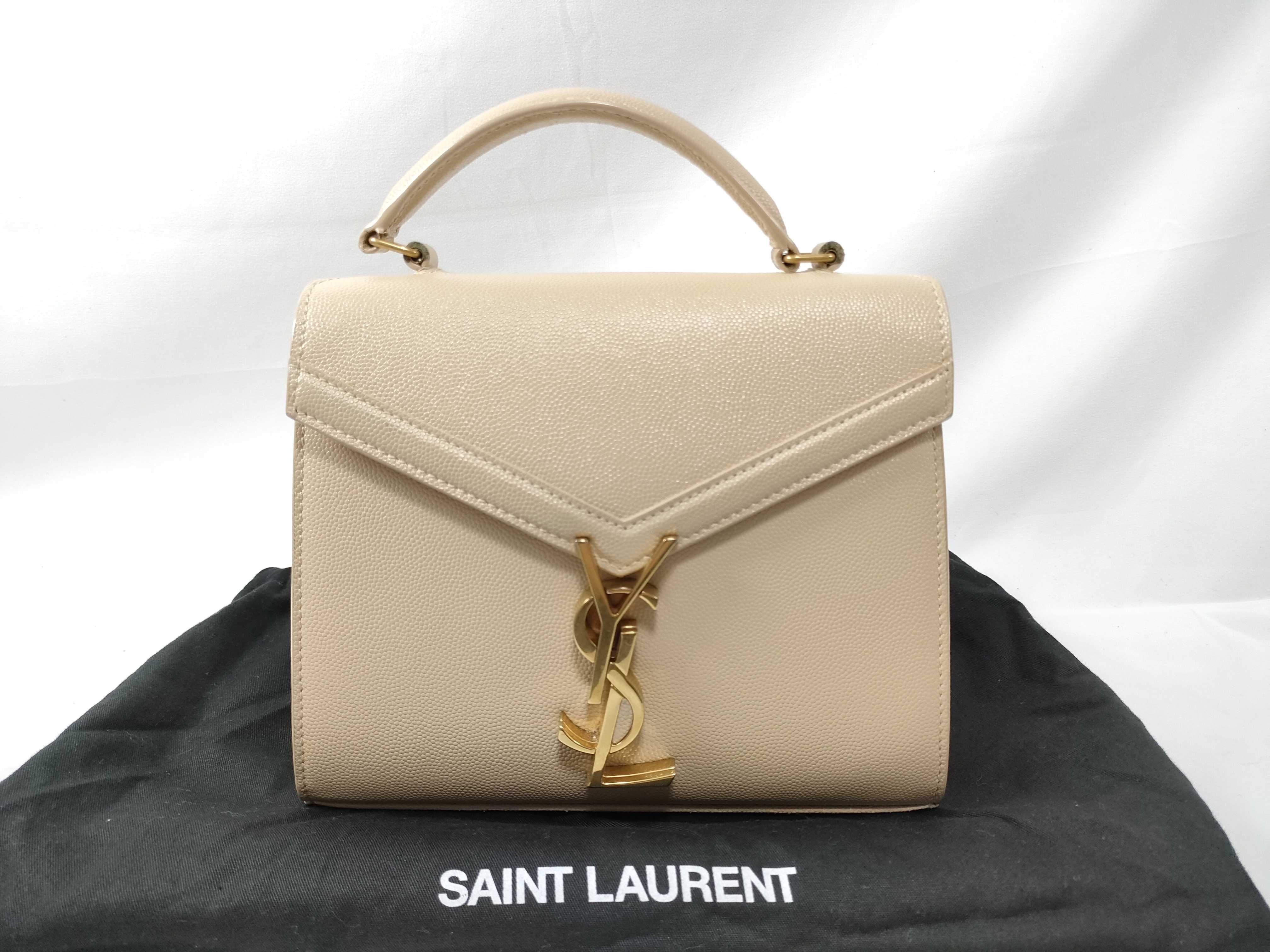 Cassandra Leather 2-Way Handbag, Beige