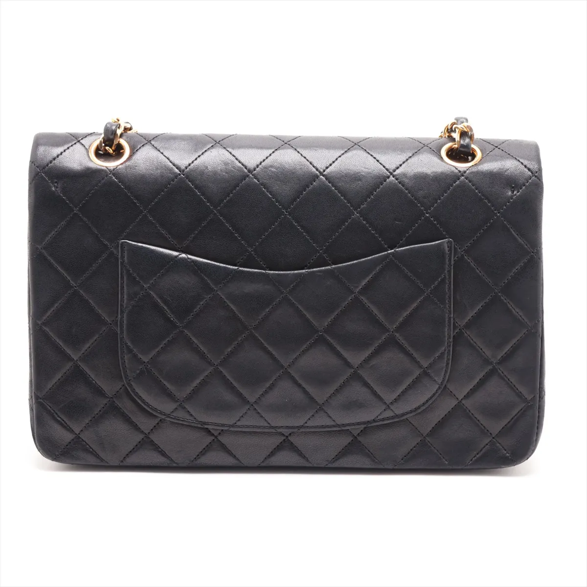 Matelassé 25 Lambskin Double Flap Double Chain Bag, Black with Gold Hardware, 0463919, Serial Number 0-series, A01112 — view 2