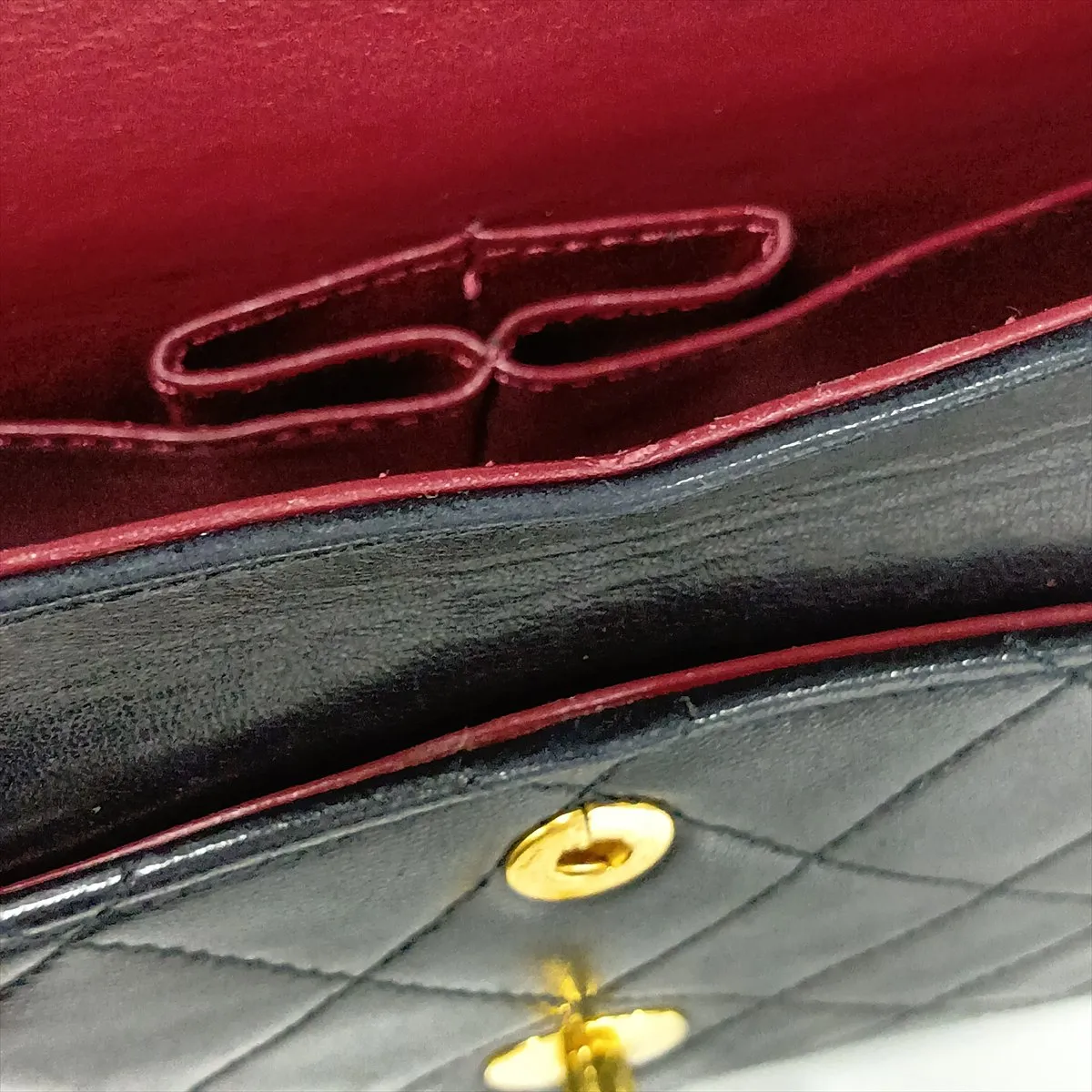 Matelassé 25 Lambskin Double Flap Double Chain Bag, Black with Gold Hardware, 0463919, Serial Number 0-series, A01112 — view 15