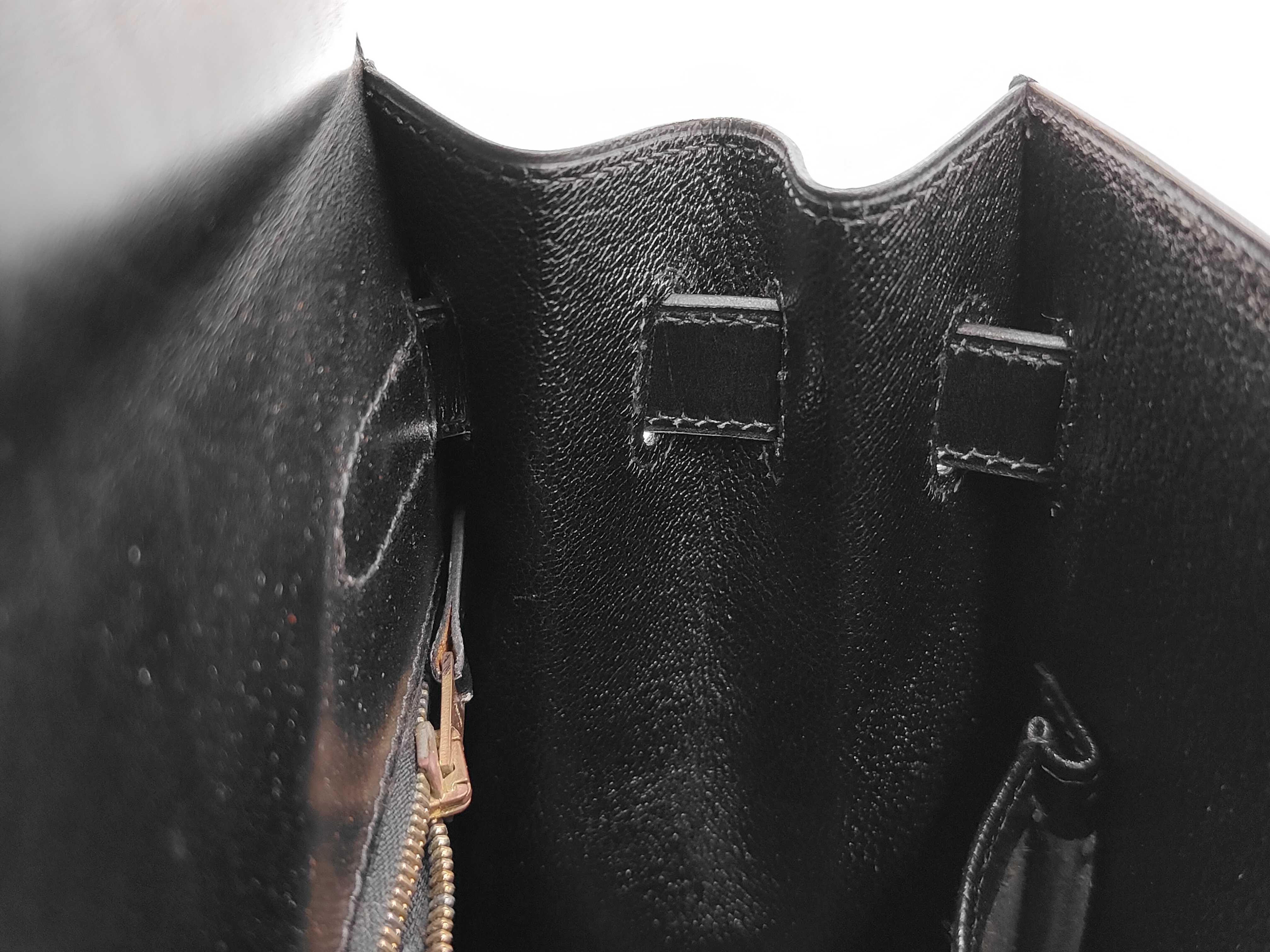 Kelly 32 Box Calf Black, Sellier Stitching, C Handbag — view 11