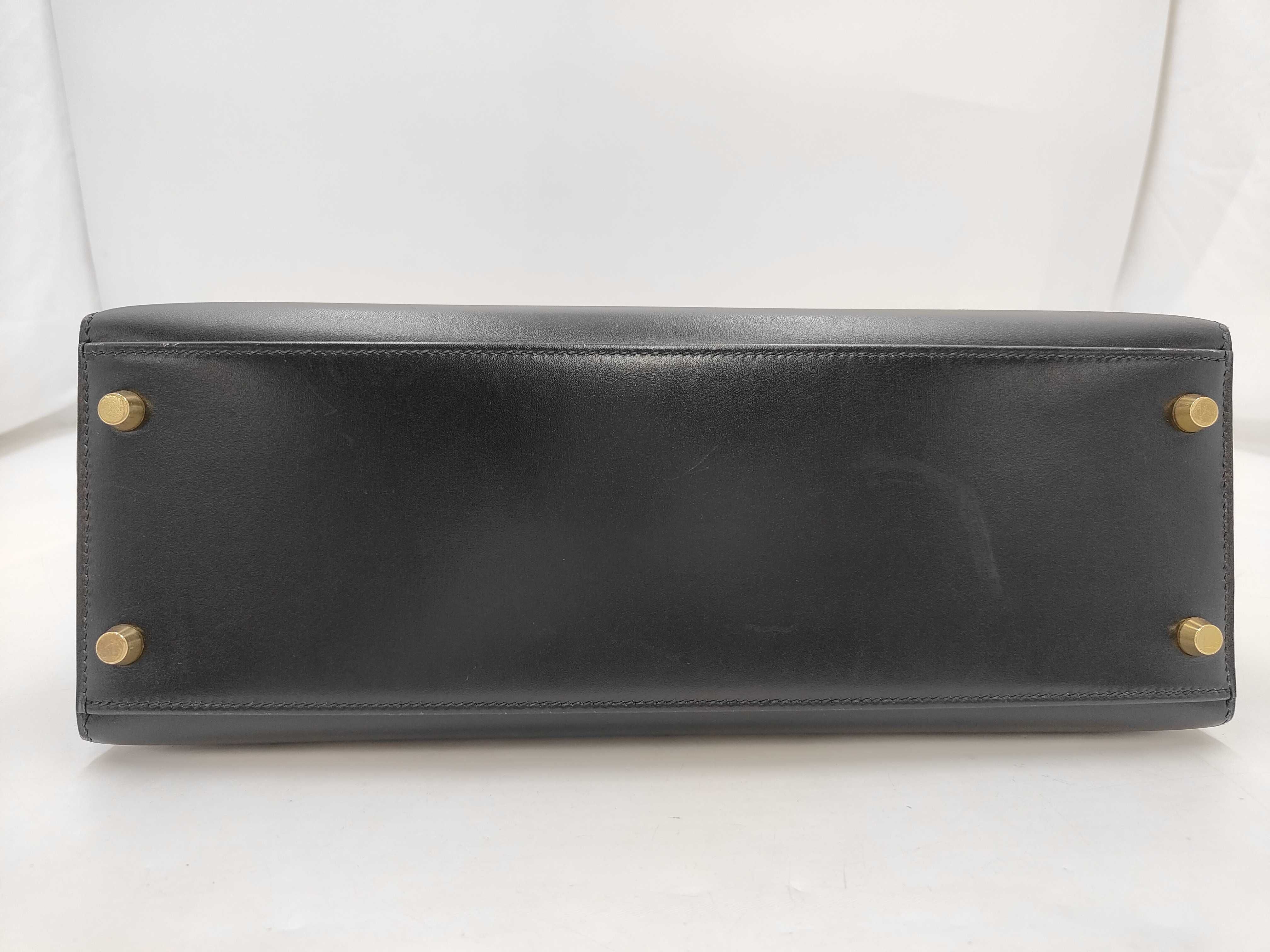 Kelly 32 Box Calf Black, Sellier Stitching, C Handbag — view 3