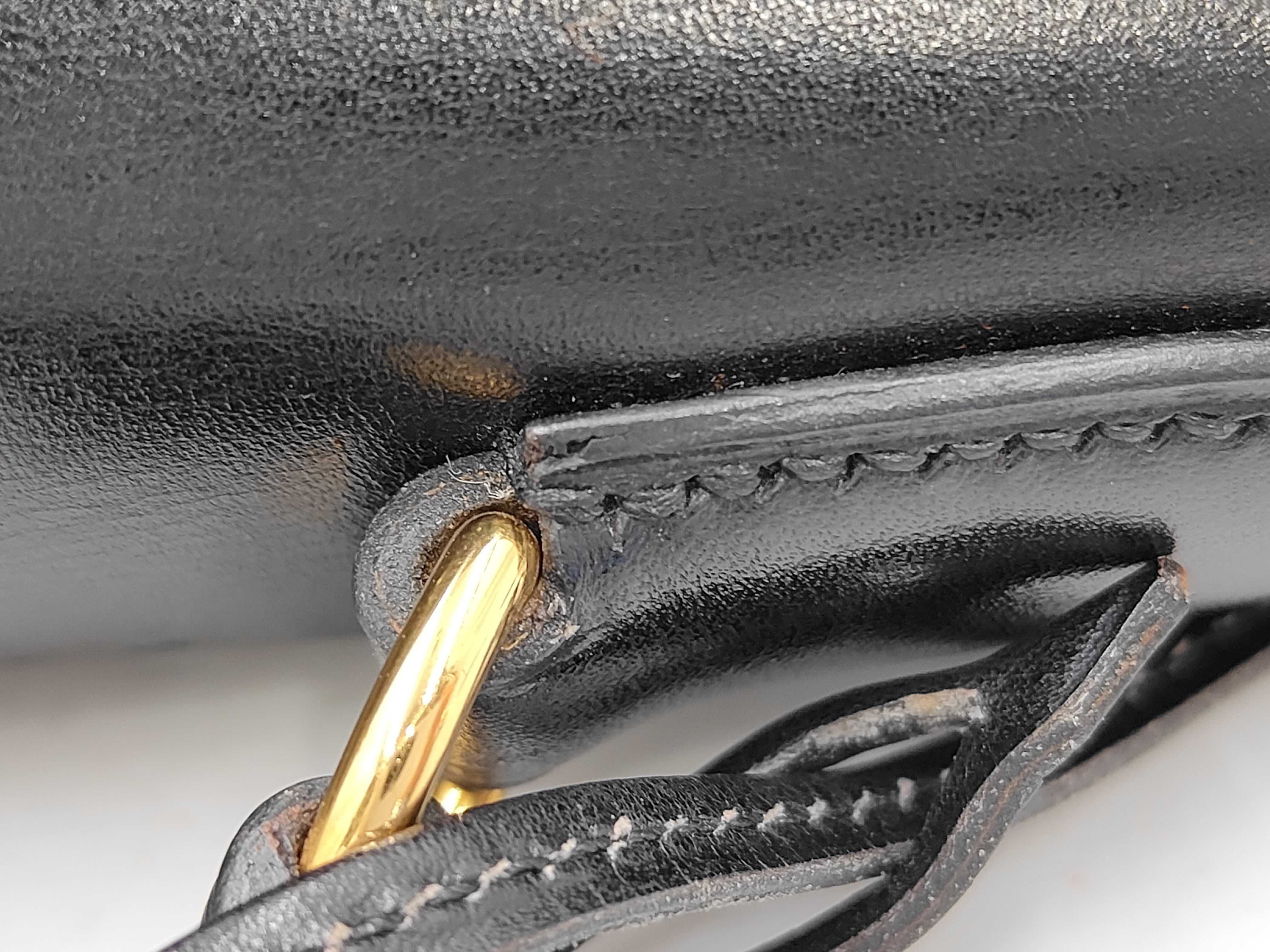 Kelly 32 Box Calf Black, Sellier Stitching, C Handbag — view 8