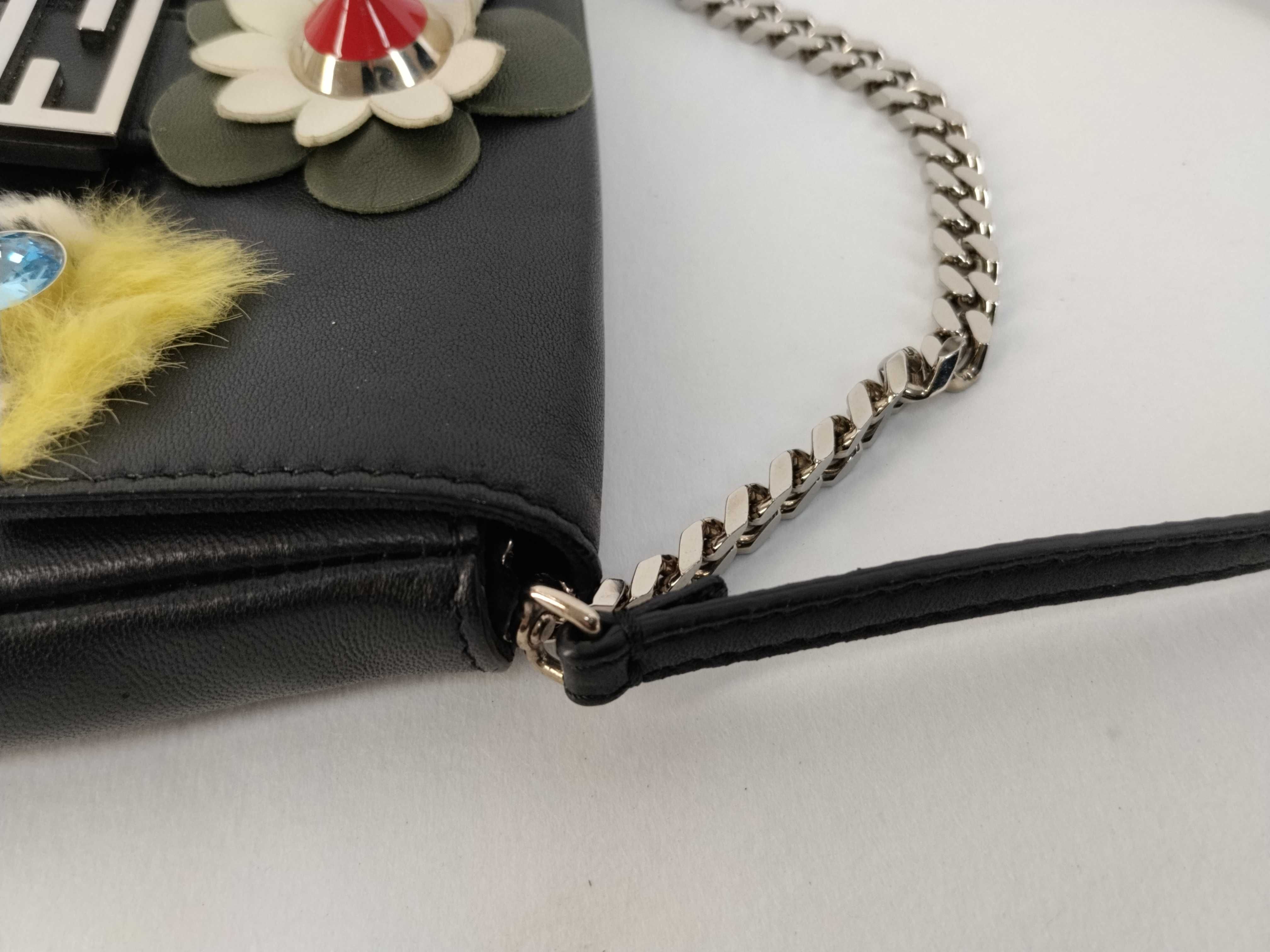 Monster Micro Bucket Leather Curb Chain Black 2-way Shoulder Bag Handbag — view 5