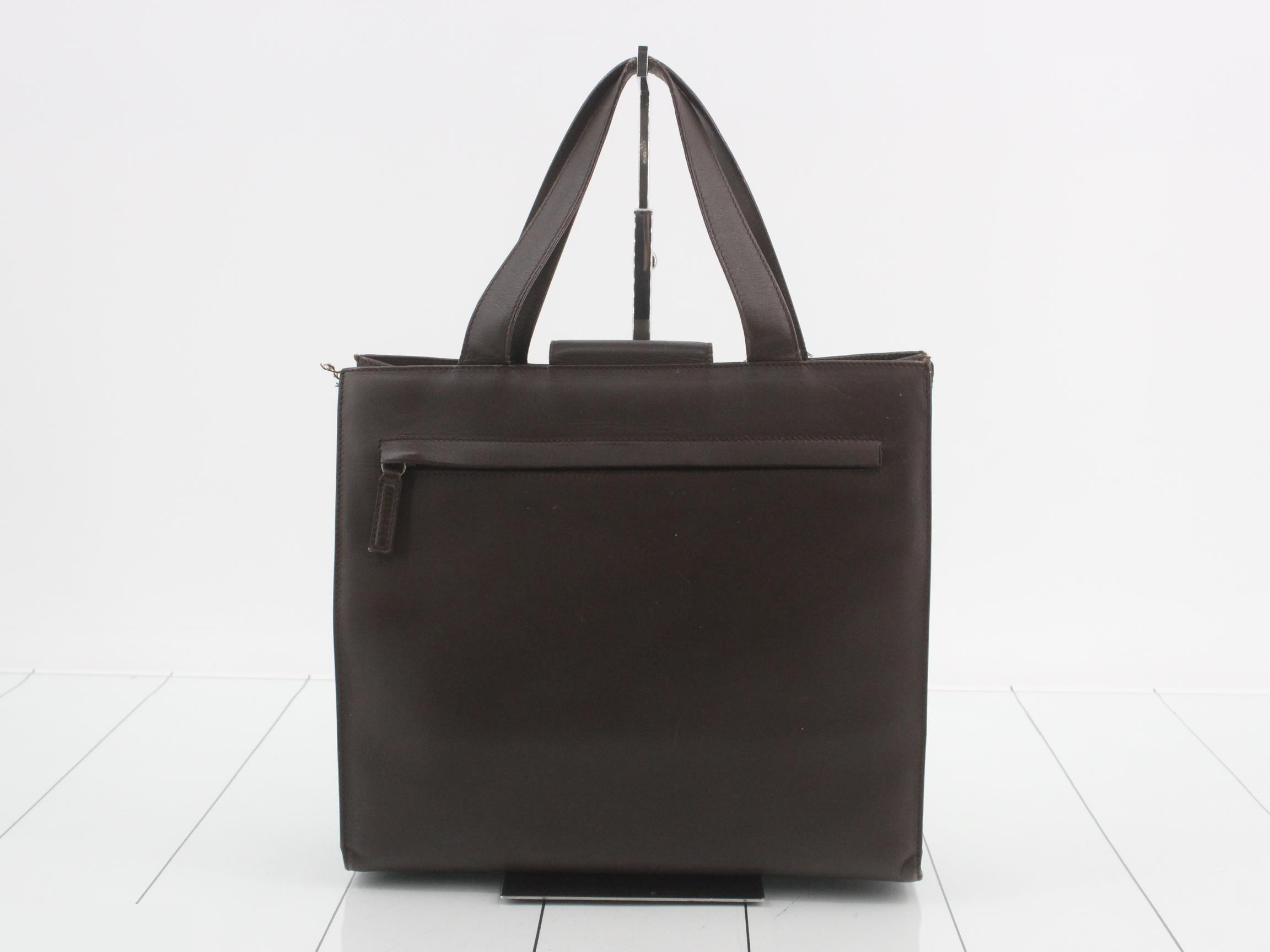 Leather handbag, brown — view 2
