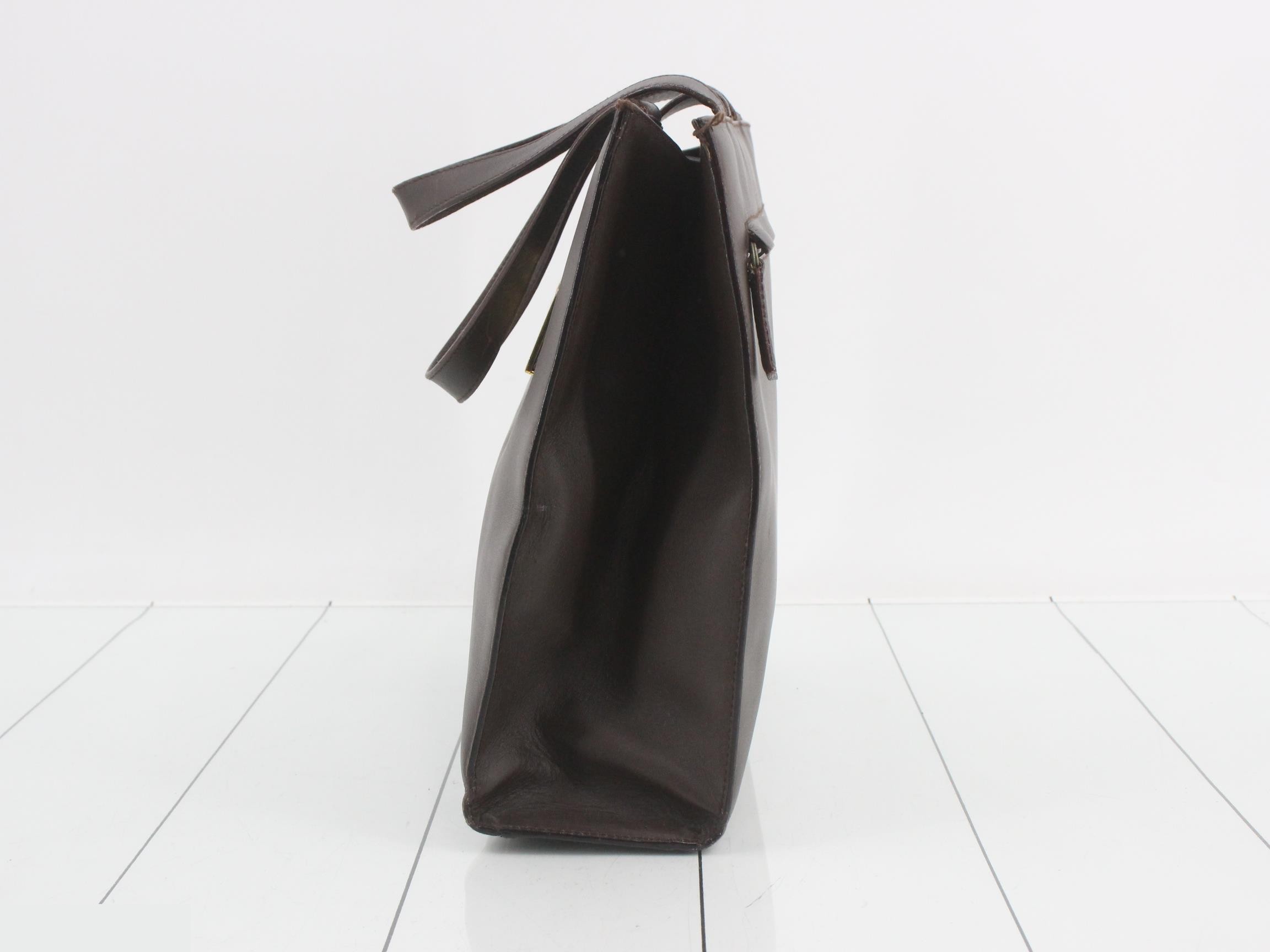 Leather handbag, brown — view 3