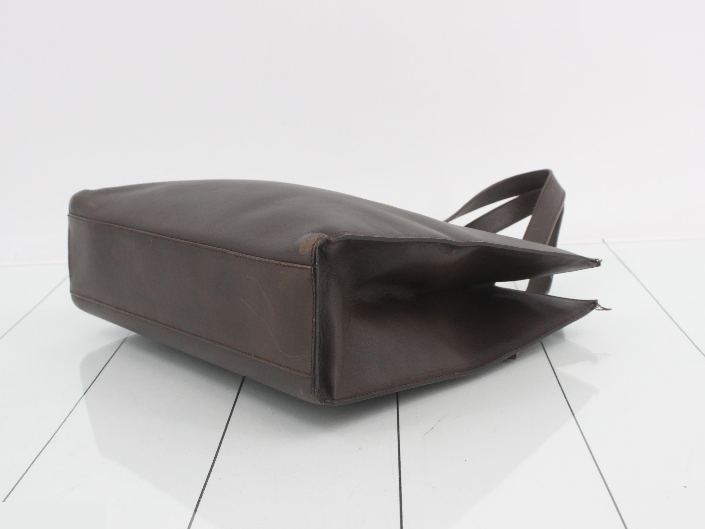 Leather handbag, brown — view 6
