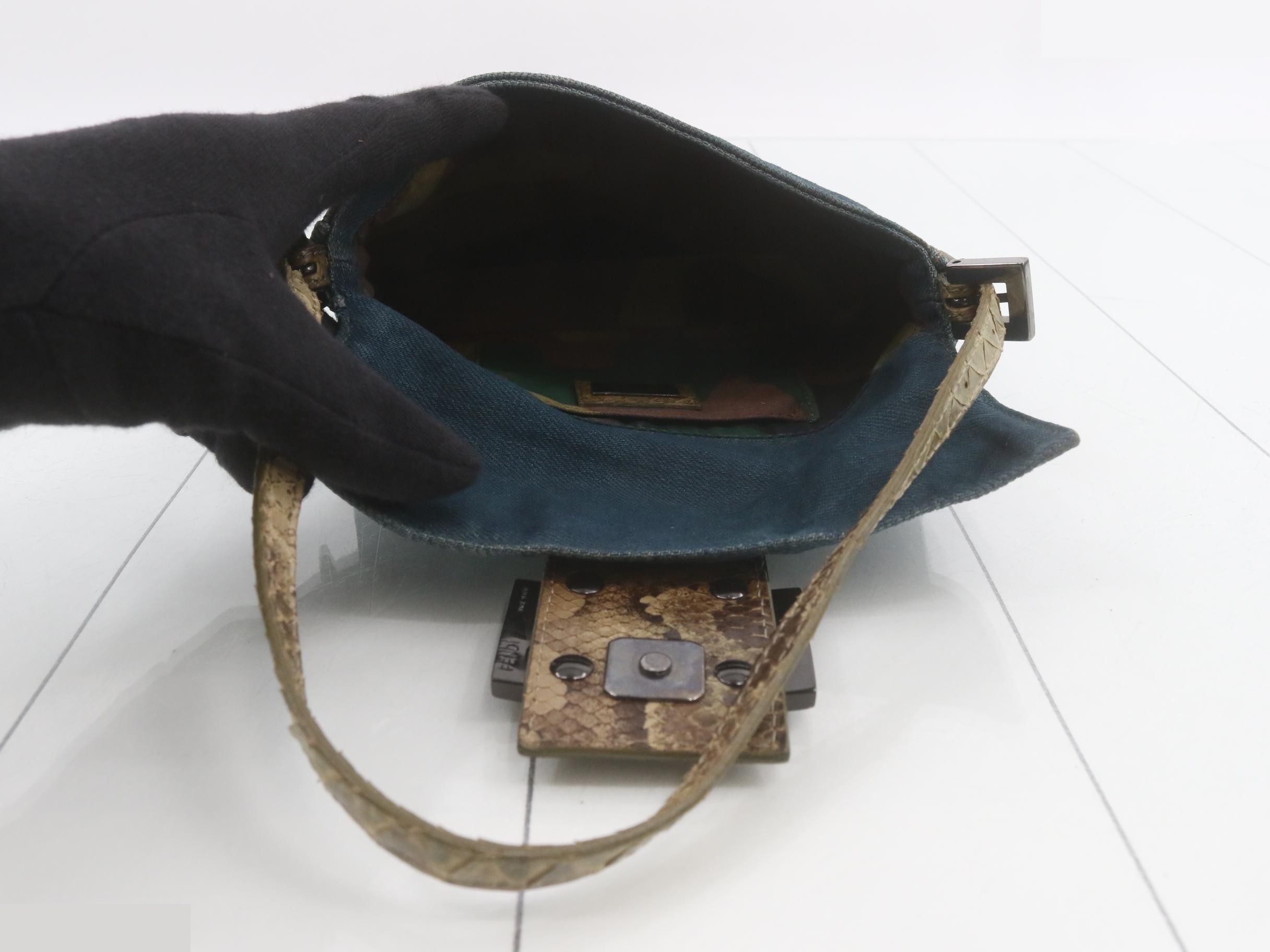 Denim Python Mamma Bucket Handbag — view 4