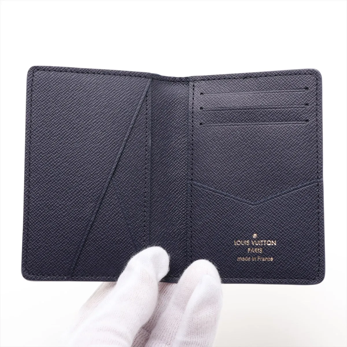 Monogram Bleach Organizer de Poche, Model No. 9, Navy, Card Case, M82828, RFID detected. — view 3